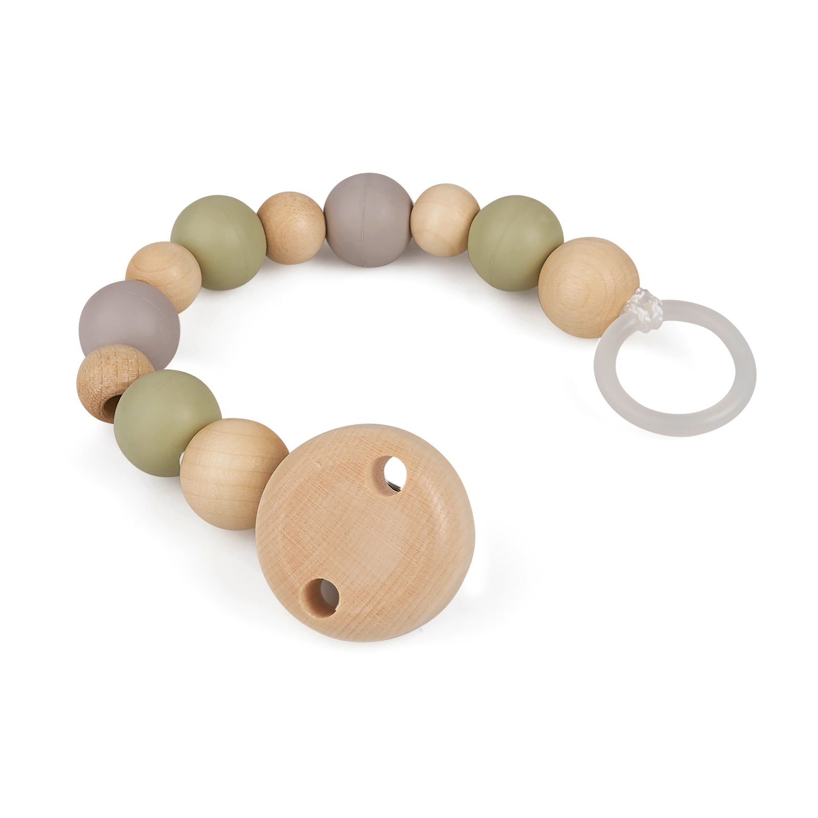 GRÜNSPECHT Nuggikette mit Kautschuk- und Holzperlen Frühling