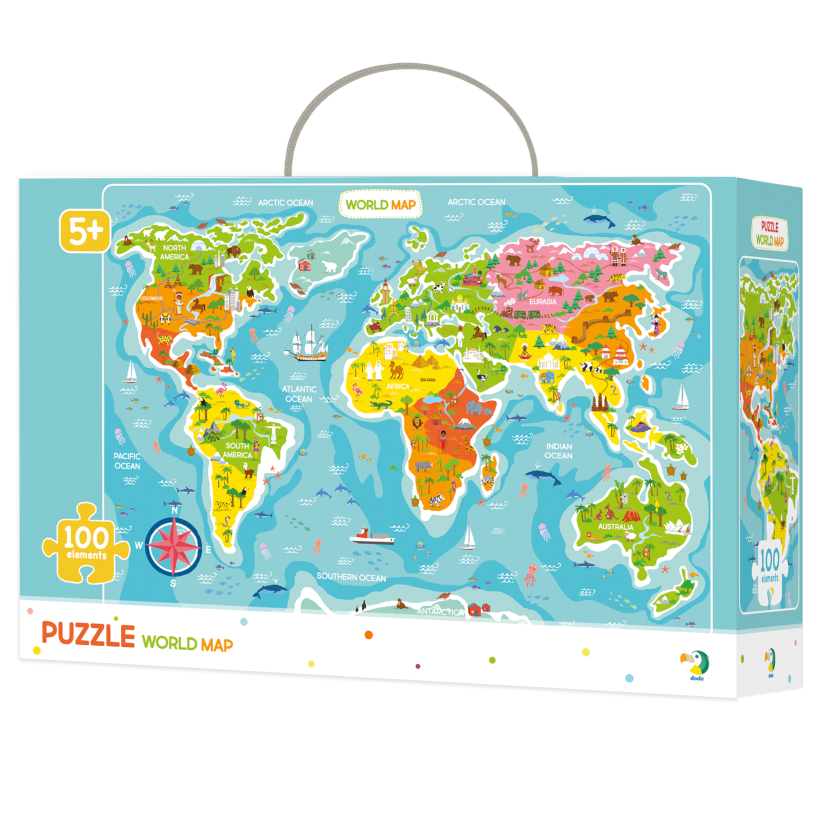 DODO Puzzle Weltkarte 100 Teile, 5J+