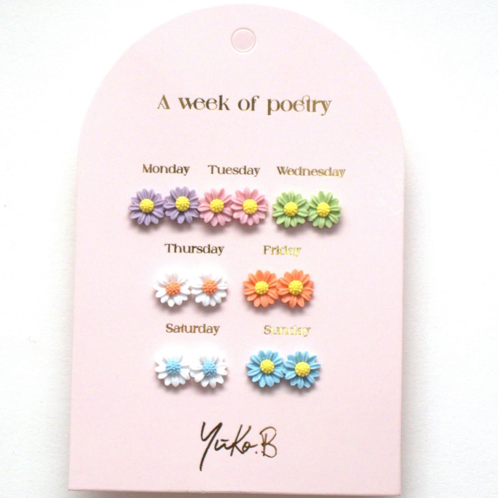 YUKO.B Ohrstecker Eine Woche voller Poesie Blumen