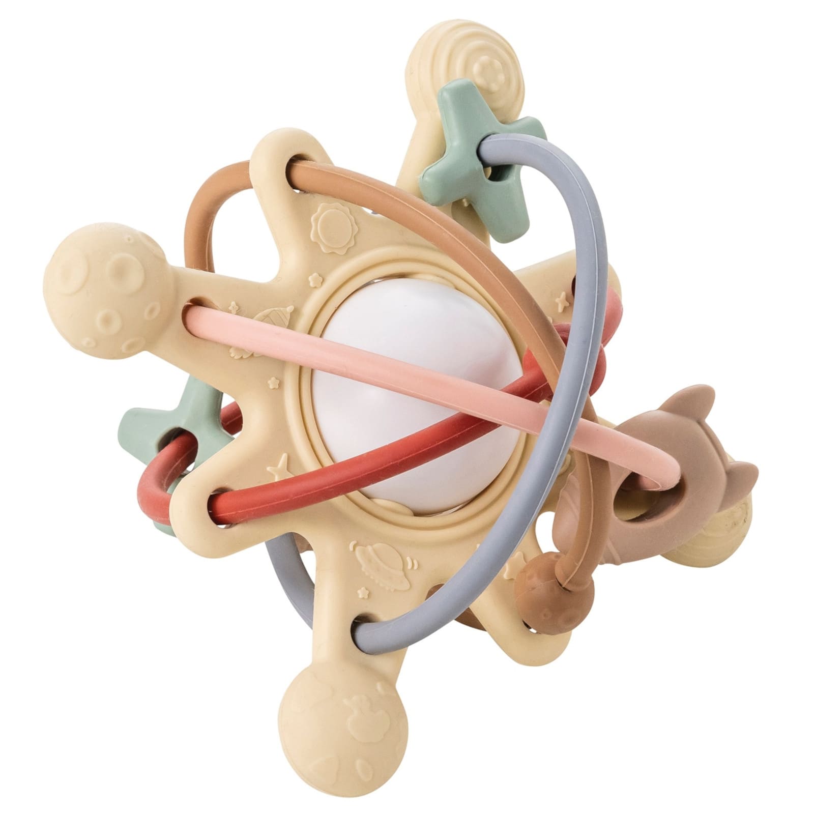 NATTOU SILIKON Beissring mit Rassel Galaxy beige