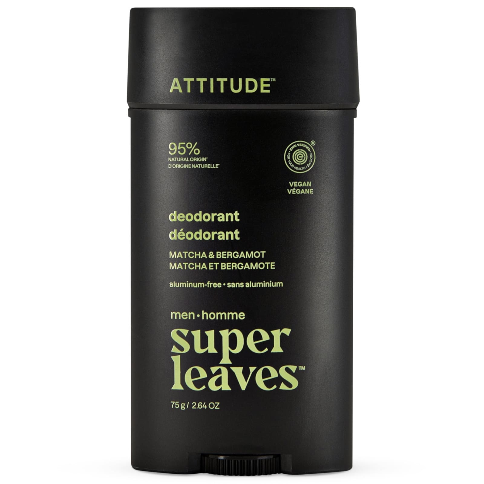 ATTITUDE super leaves men Deodorant Matcha & Bergamotte 75g