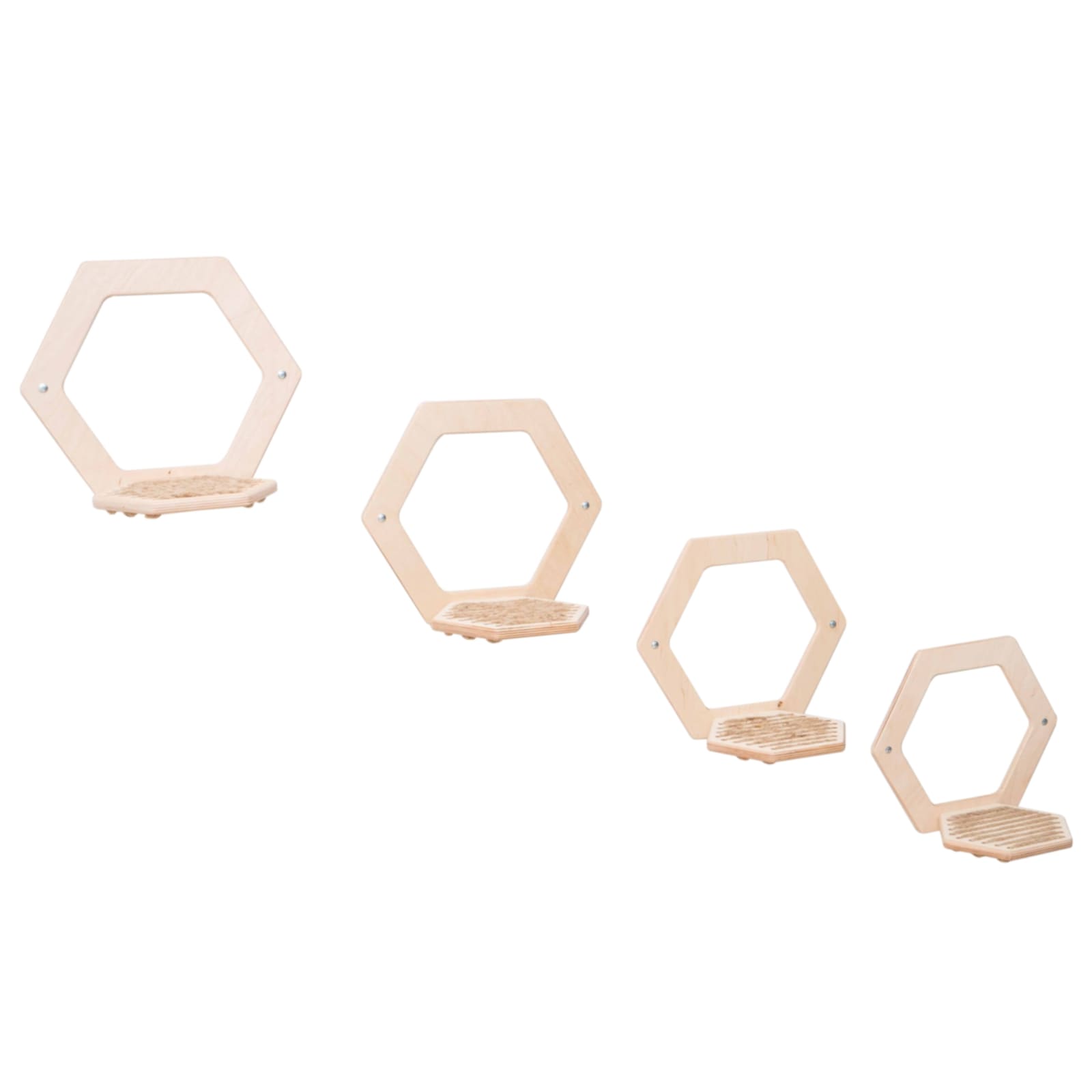 WOWHELPERCO 4 sechseckige Stufen natur