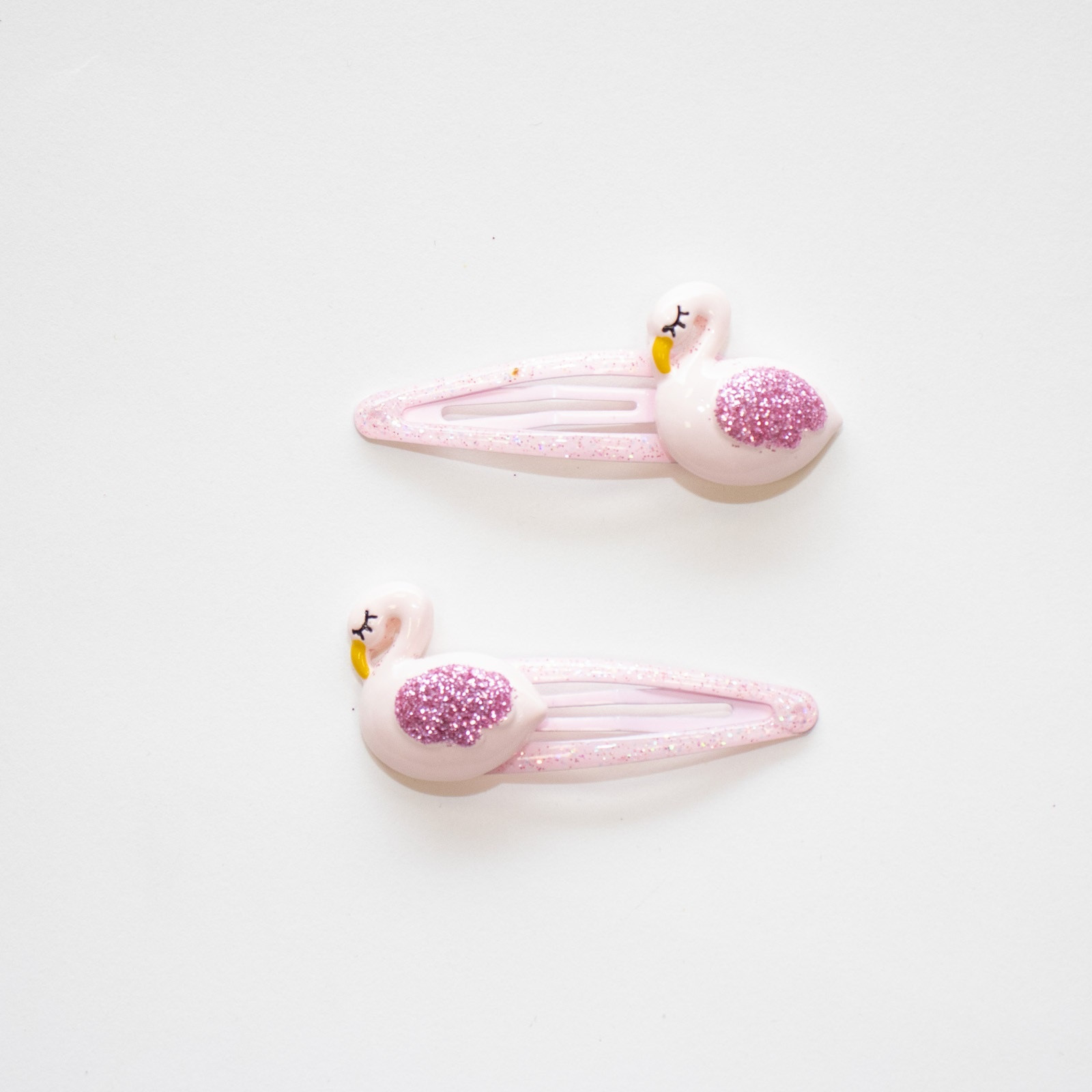 YUKO.B Barrettes cheveux 2 pcs. Cygnes roses