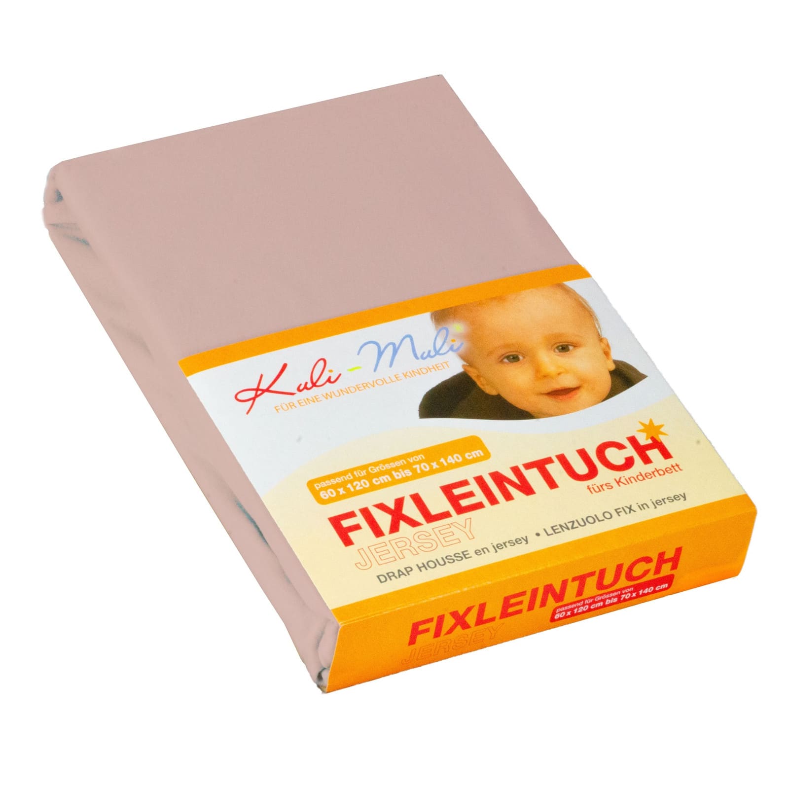 KULI-MULI Drap-housse coton jersey rose foncé 70 x 140 cm