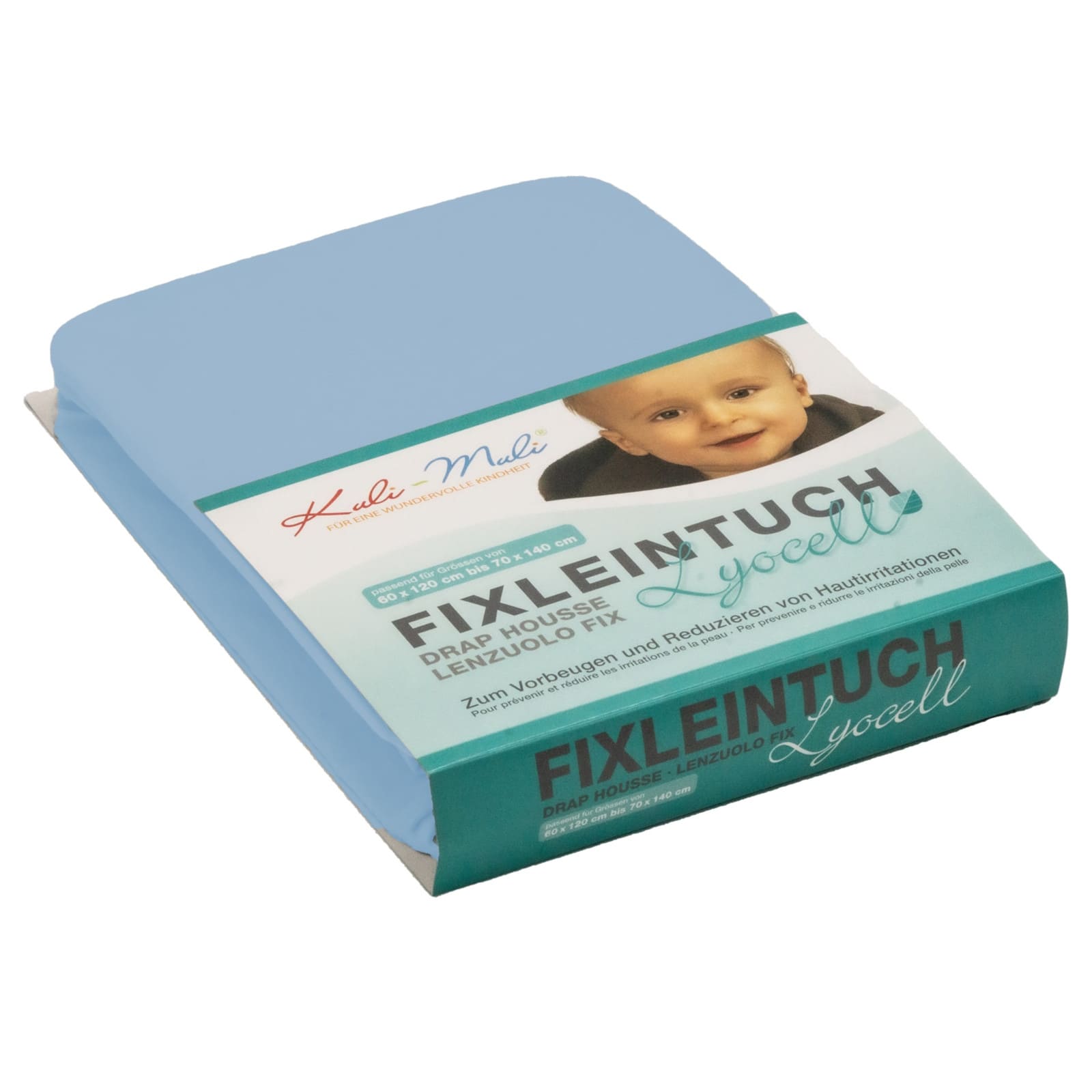 KULI-MULI Fixleintuch Lyocell 90 x 45 cm hellblau