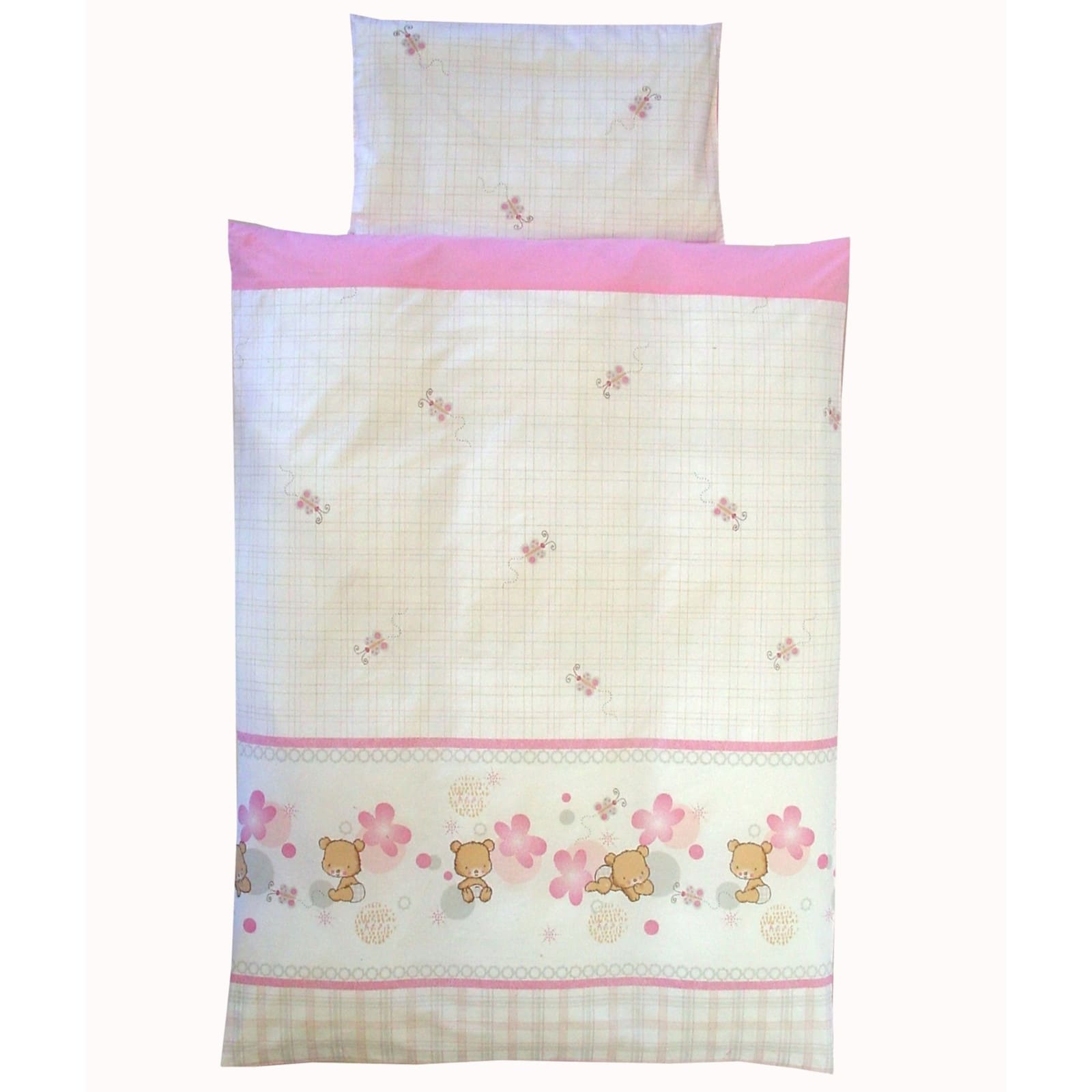 KULI-MULI Linge de lit Little Bears rose 80 x 80 cm