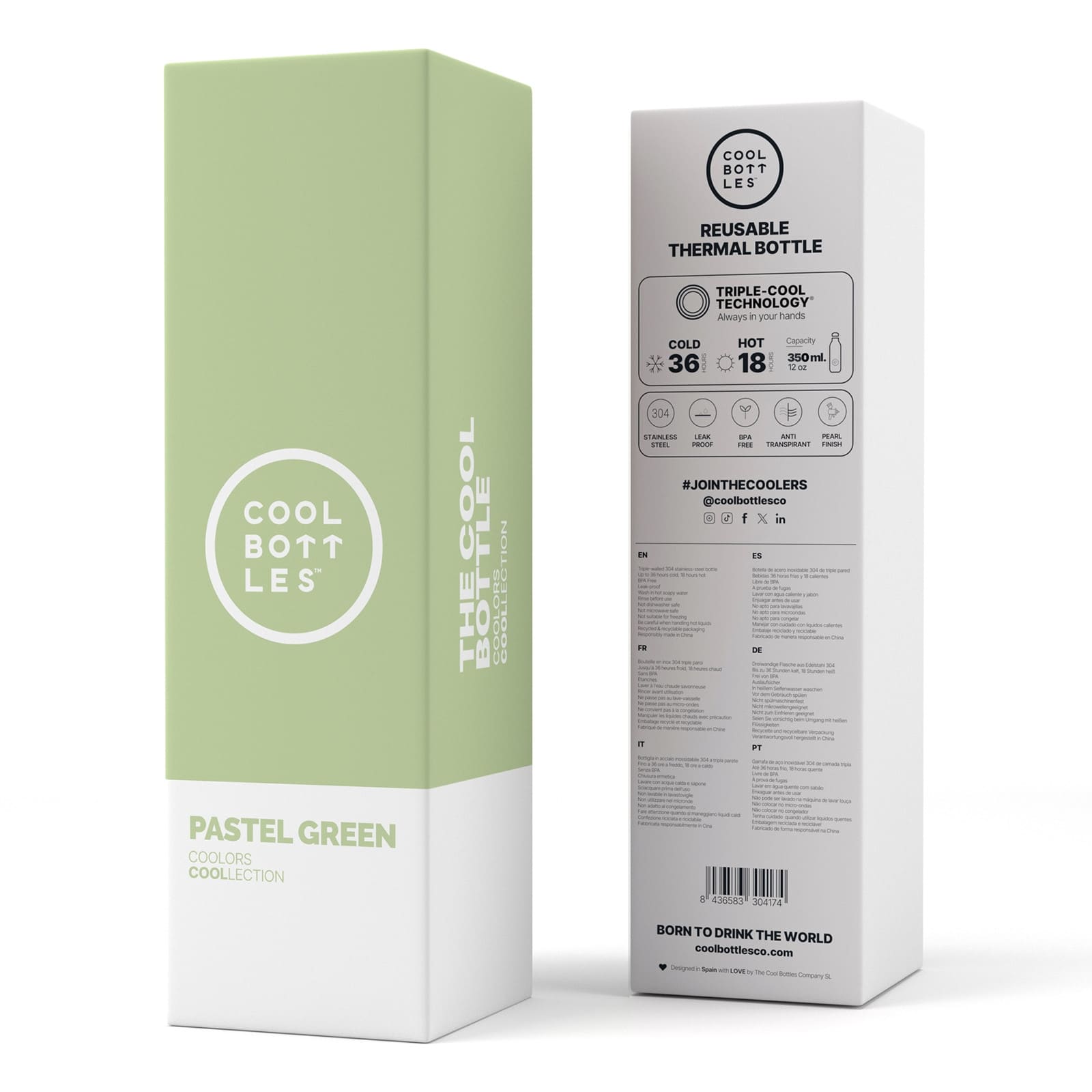 COOL BOTTLES Isolierflasche The Bottle Pastel Green 350ml