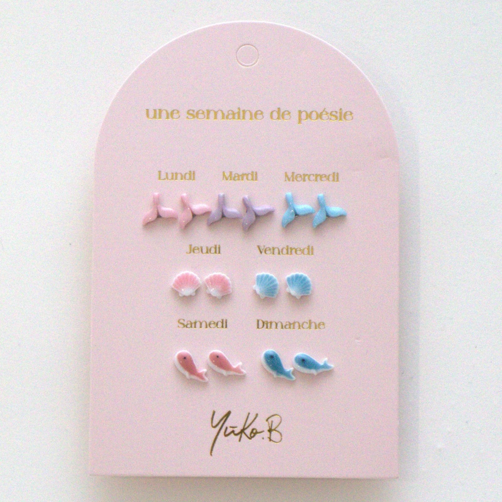 YUKO.B Ohrstecker Eine Woche voller Poesie Ozean