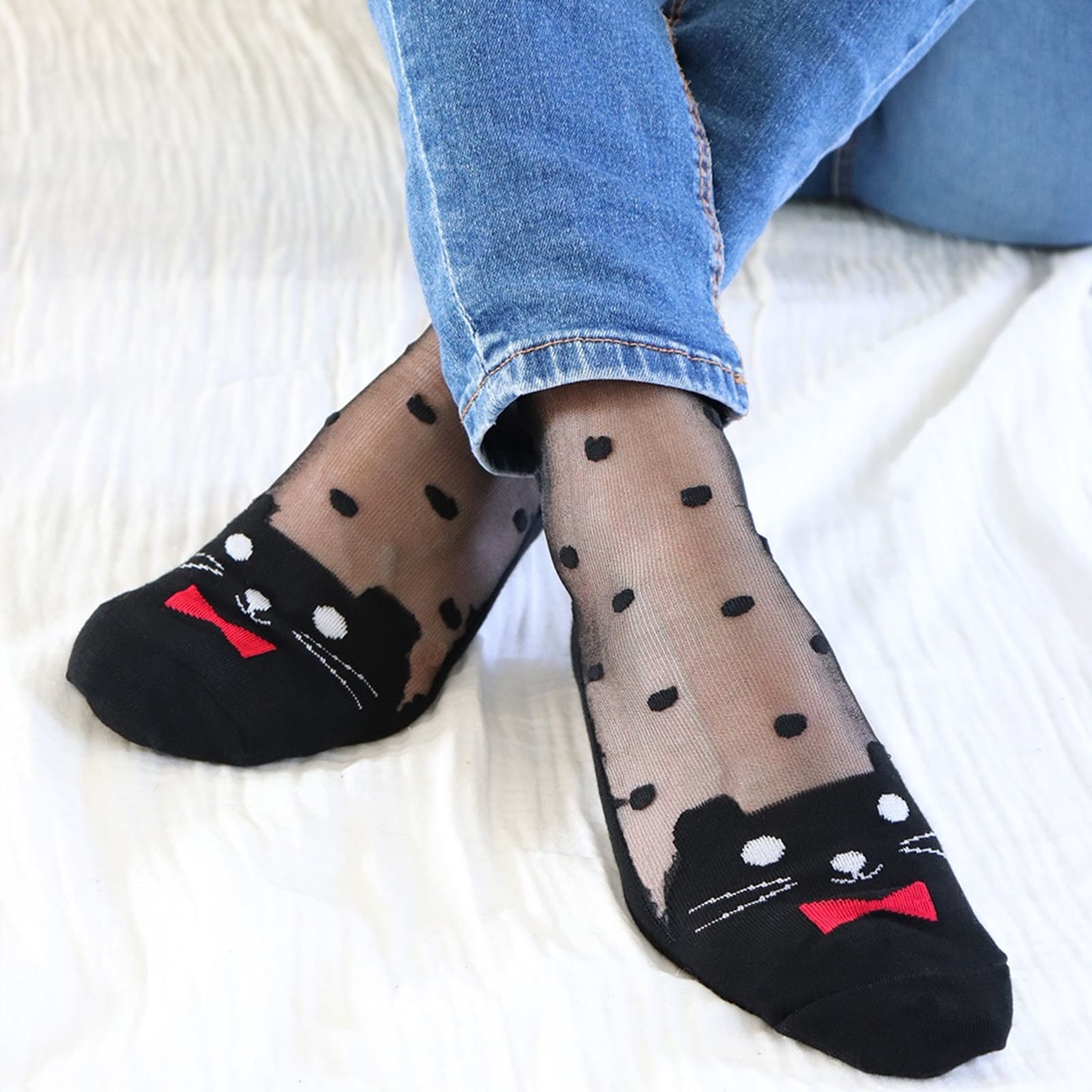 YUKO.B Socken BE A CAT schwarz