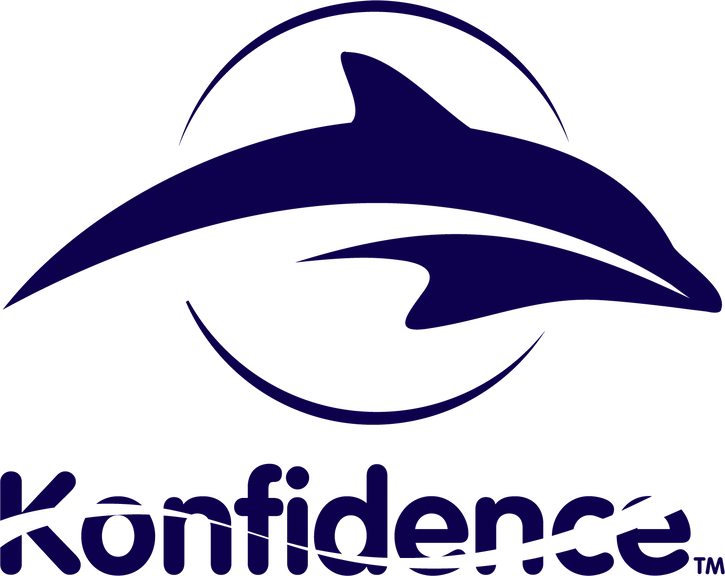 Konfidence logo with image of dolphin