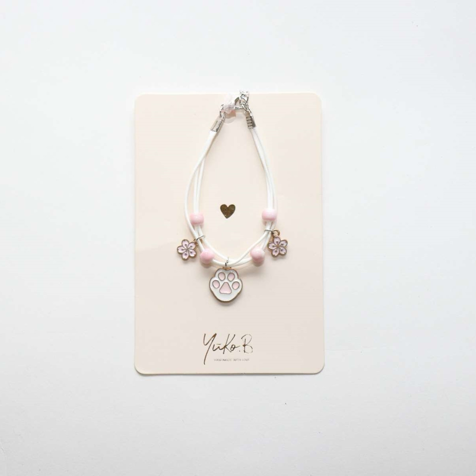 YUKO.B Kordelarmband Katzenpfote