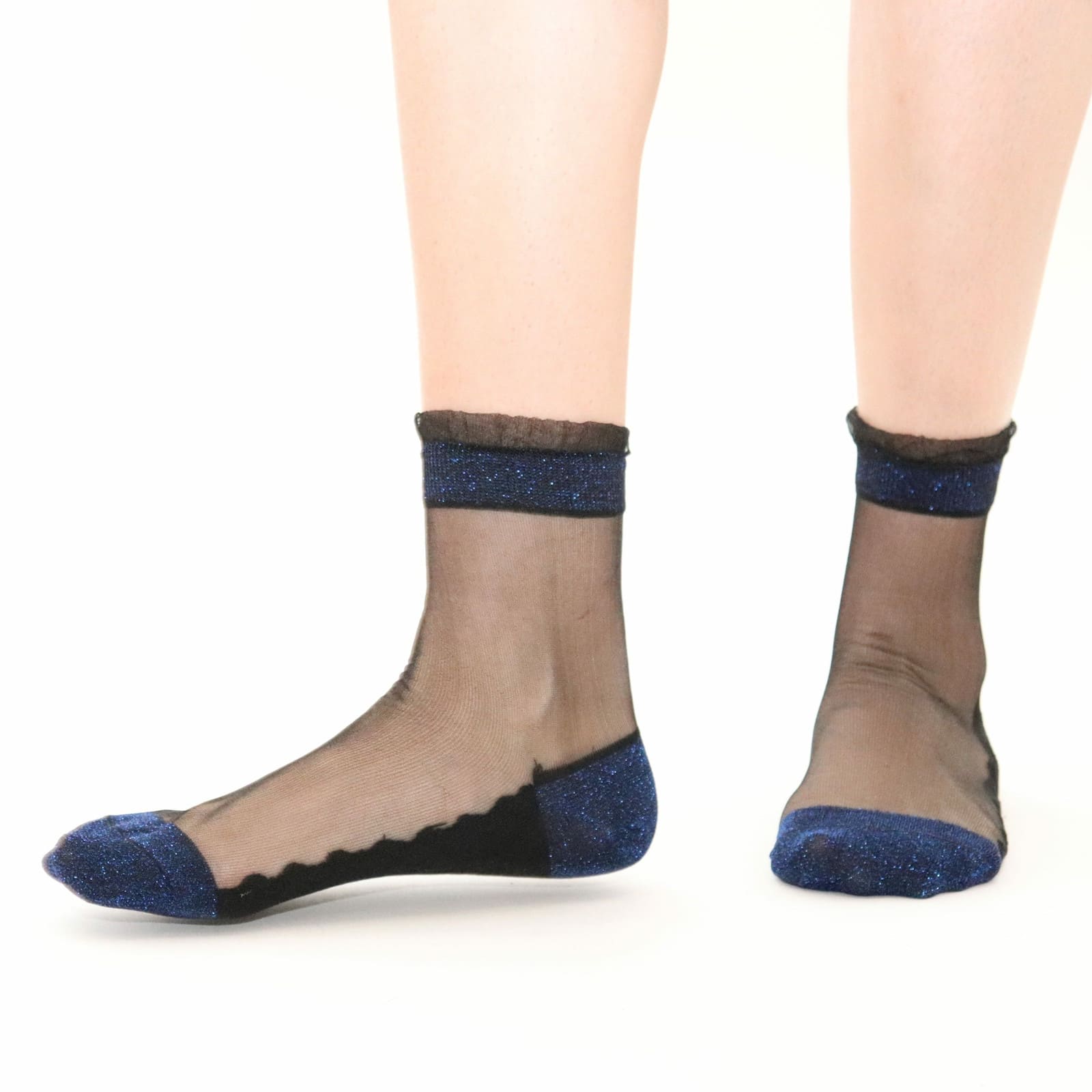 YUKO.B Socken SHINE blau