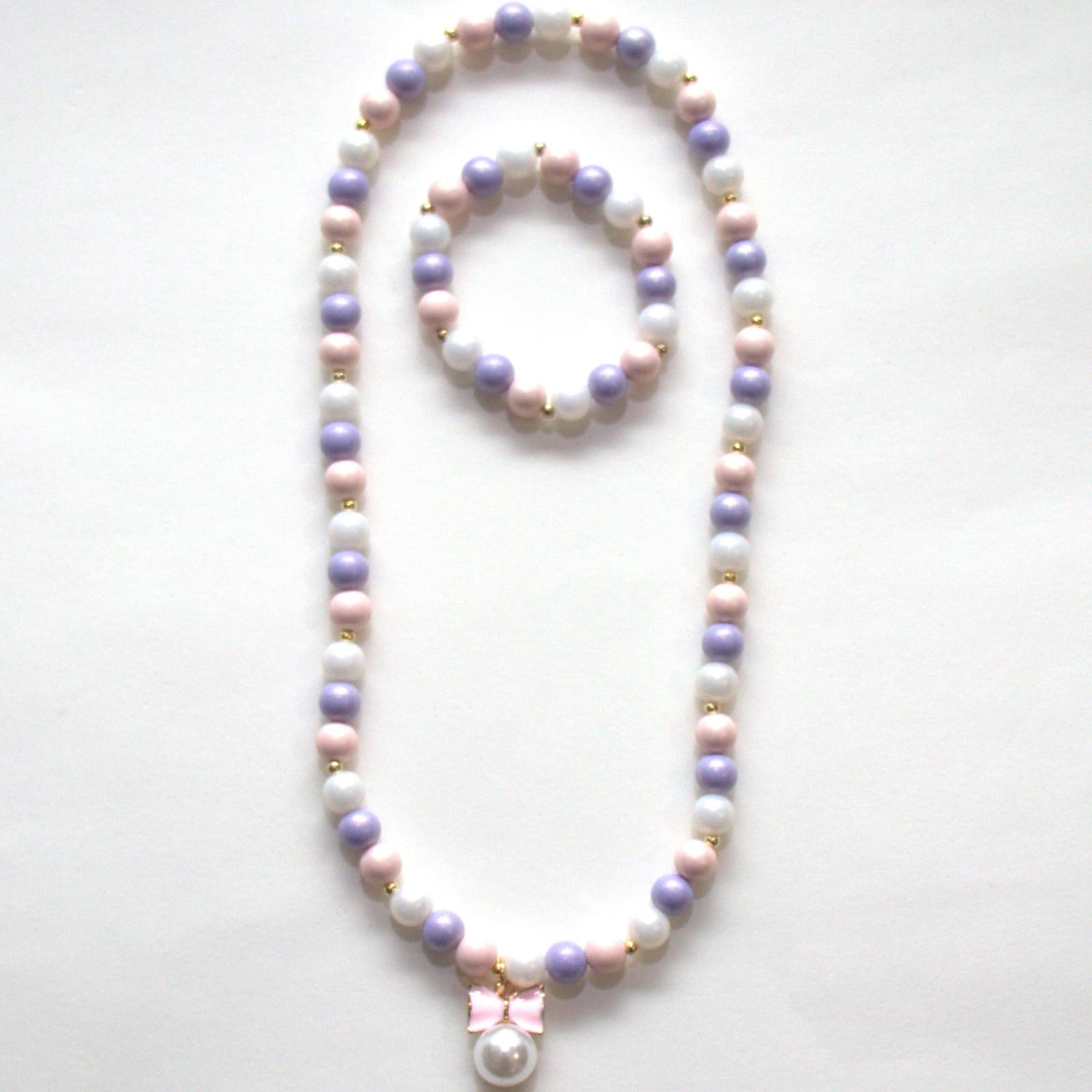 YUKO.B Halskette und Armband Prinzessin rosa