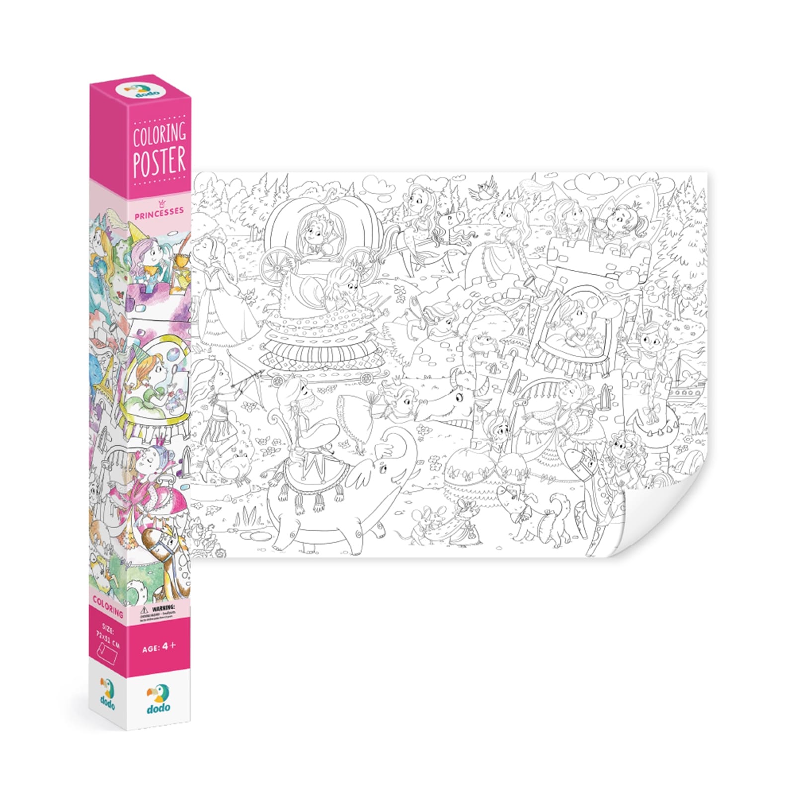 DODO Poster zum Ausmalen Prinzessin, 4J+