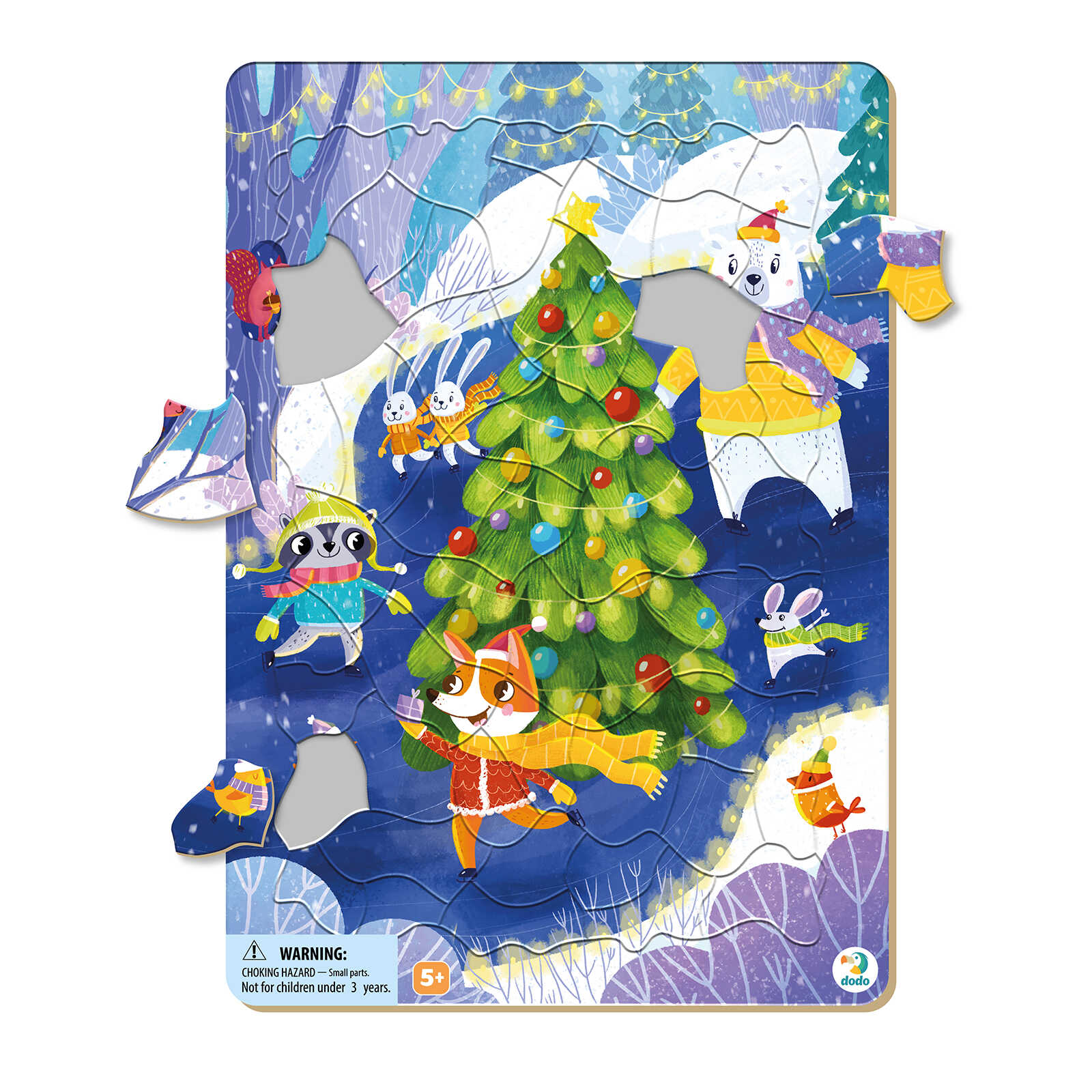 DODO Puzzle cadre animaux sur patins à glace 53 éléments, 5a+