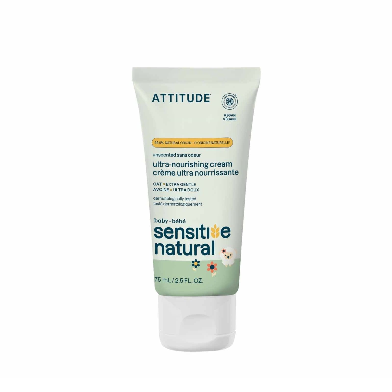ATTITUDE sensitive natural Baby-Körpercreme unparfümiert 75ml