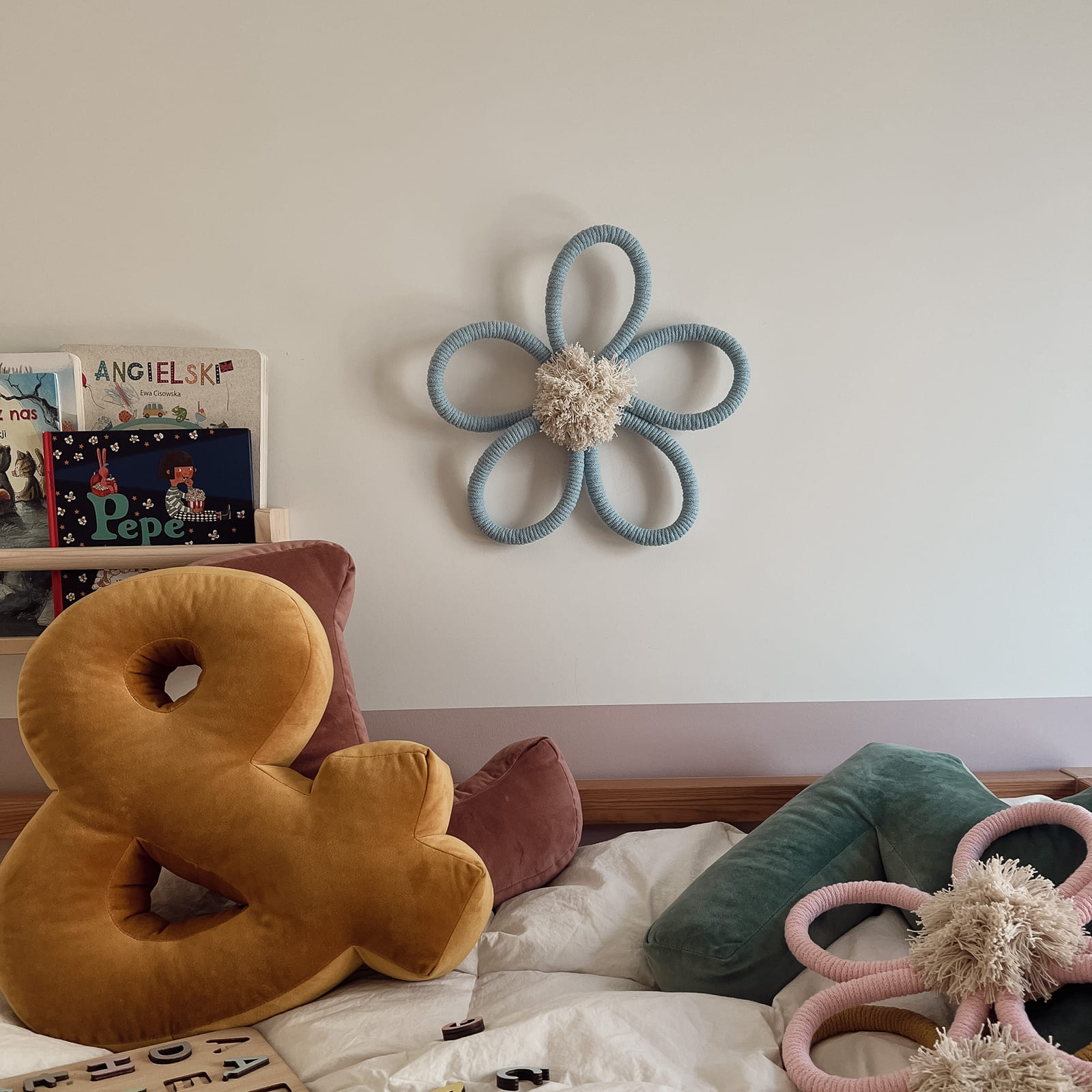 LIL'THINGS Fleur Boho décoration murale bleu