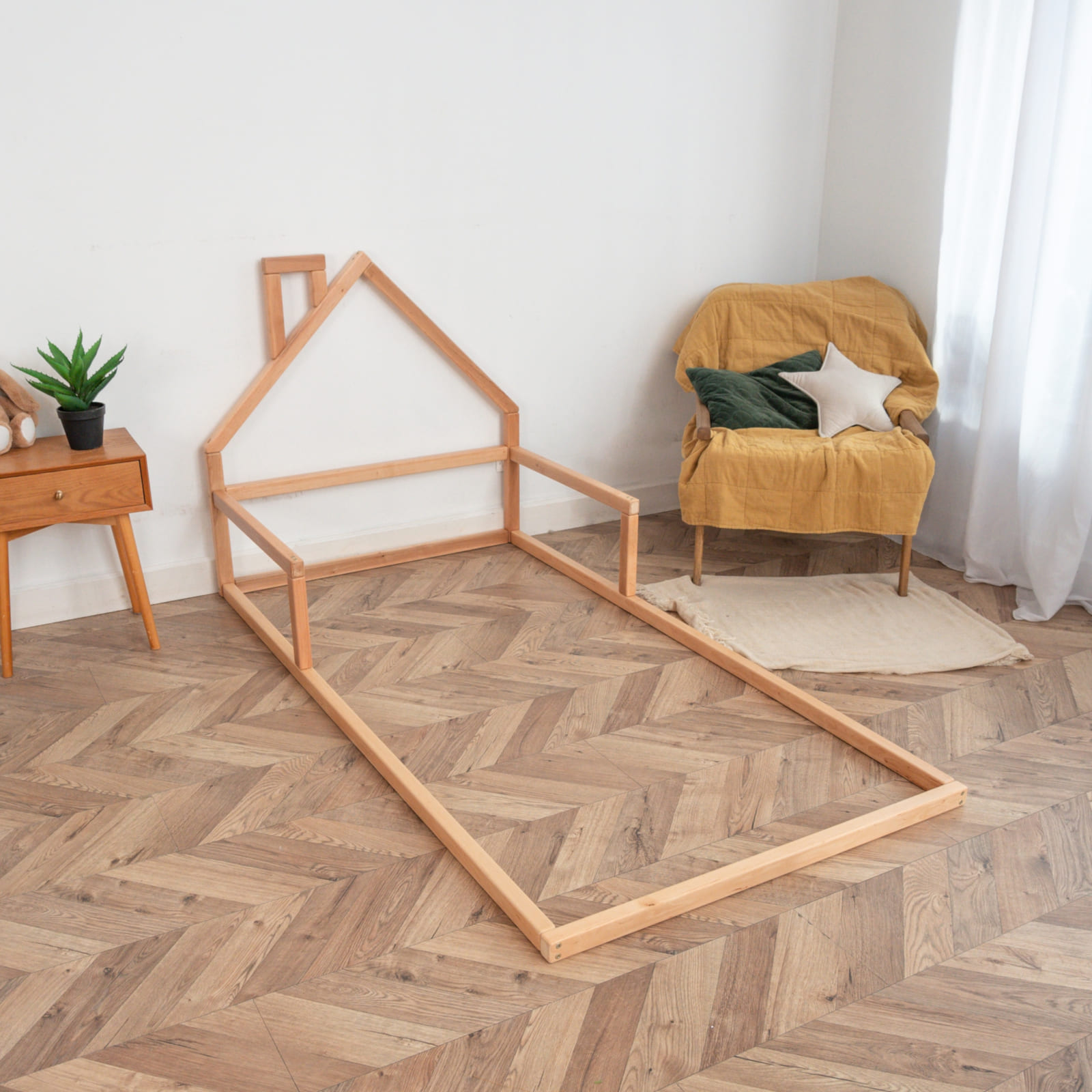 WOODANDHEARTS Lit au sol 90 x 200 cm nature