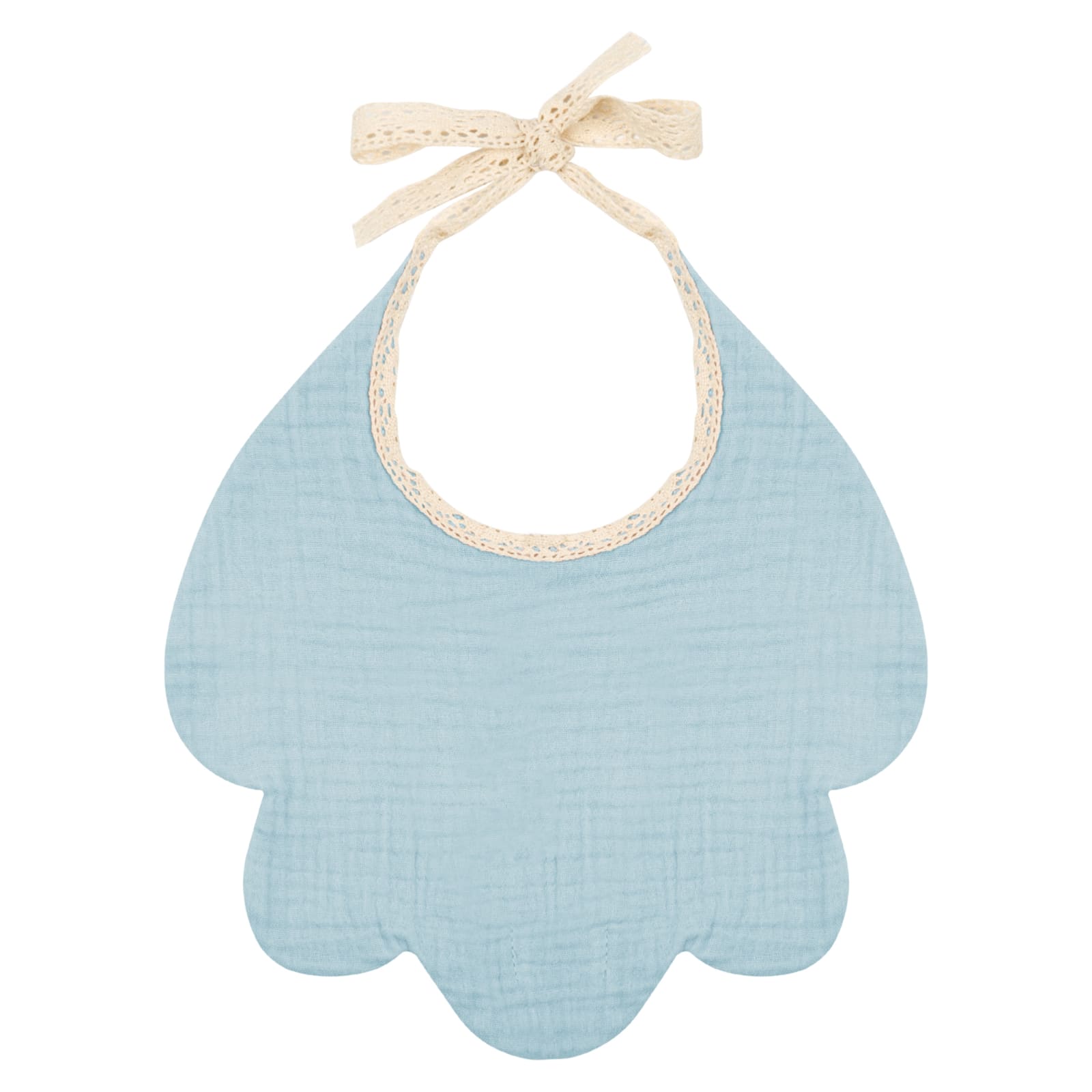 LIL'THINGS Bavoir pour bébé en mousseline bleu
