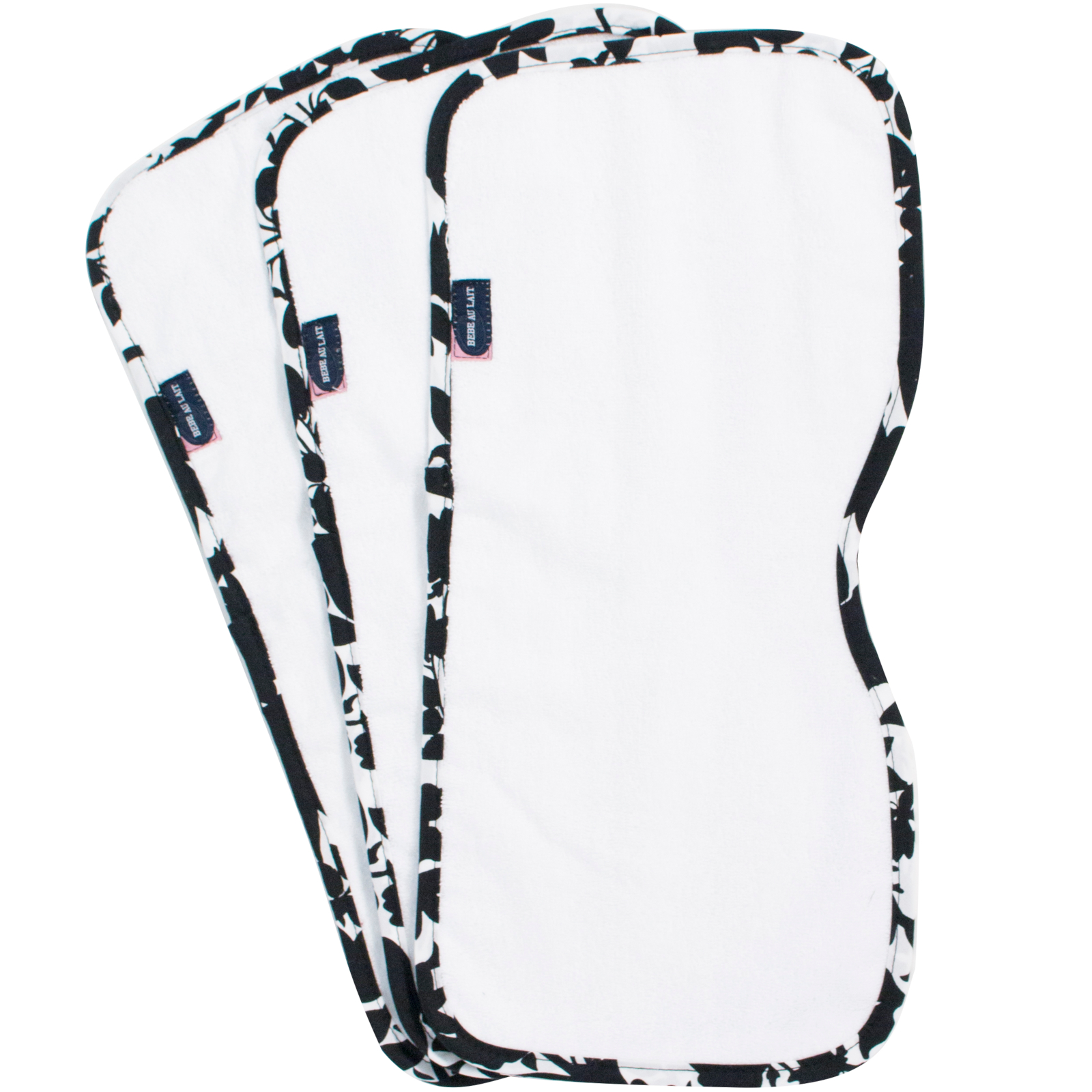 BEBE AU LAIT Spucktuch Sakura weiss-schwarz 3er Pack