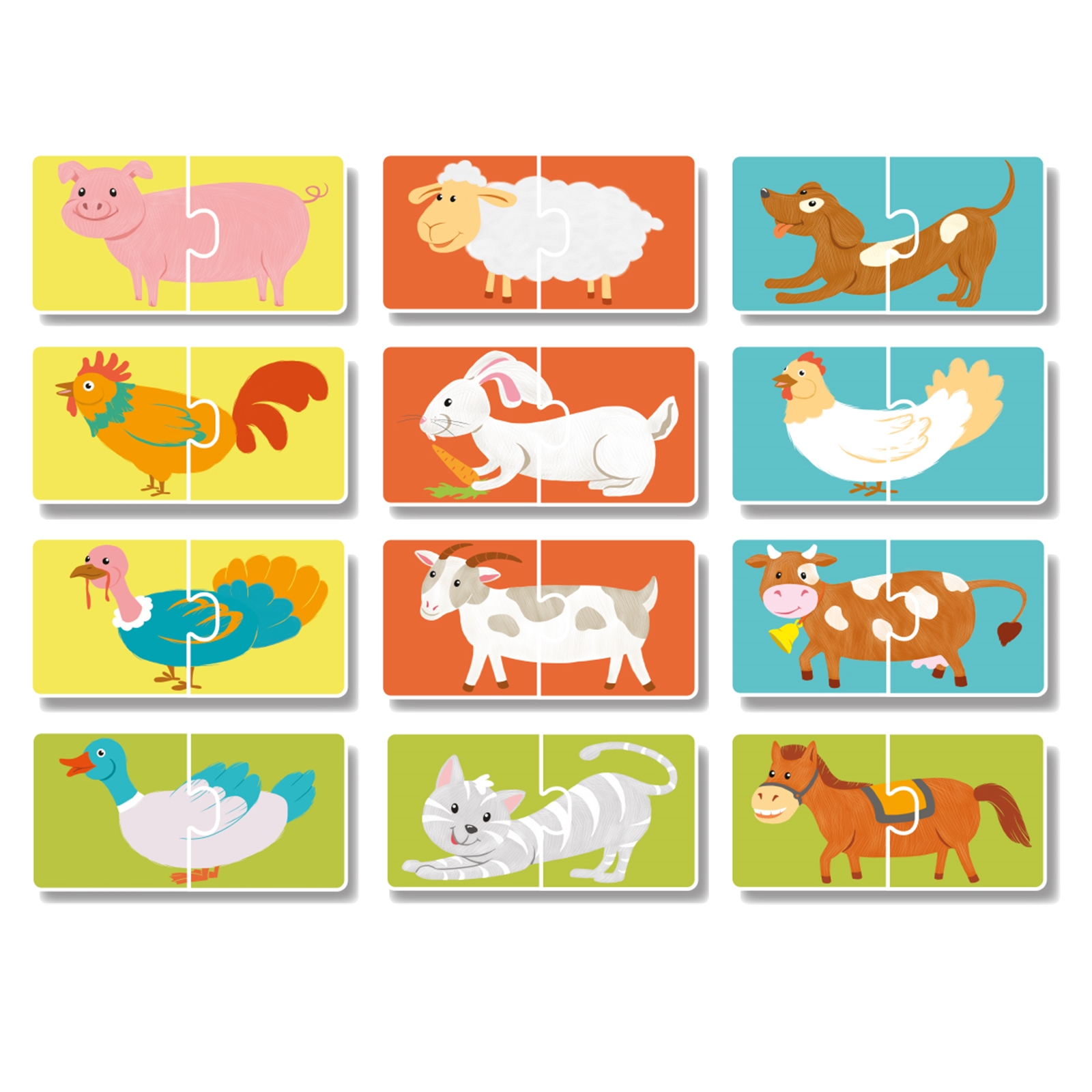 DODO Puzzle Duo Haustiere 12er Pack, 36M+