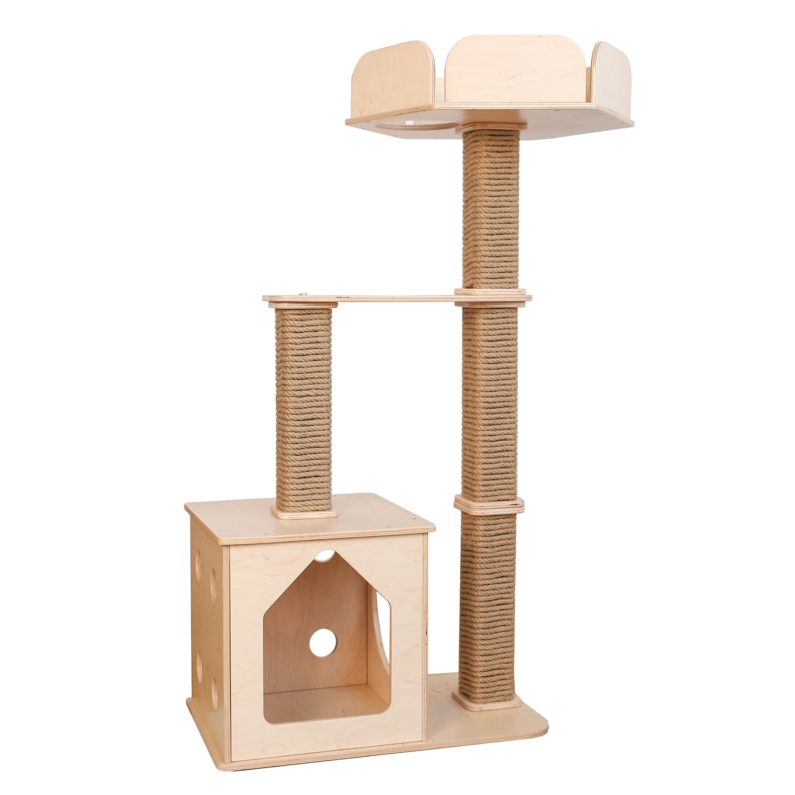 WOWHELPERCO Bodenkratzbaum mit Haus