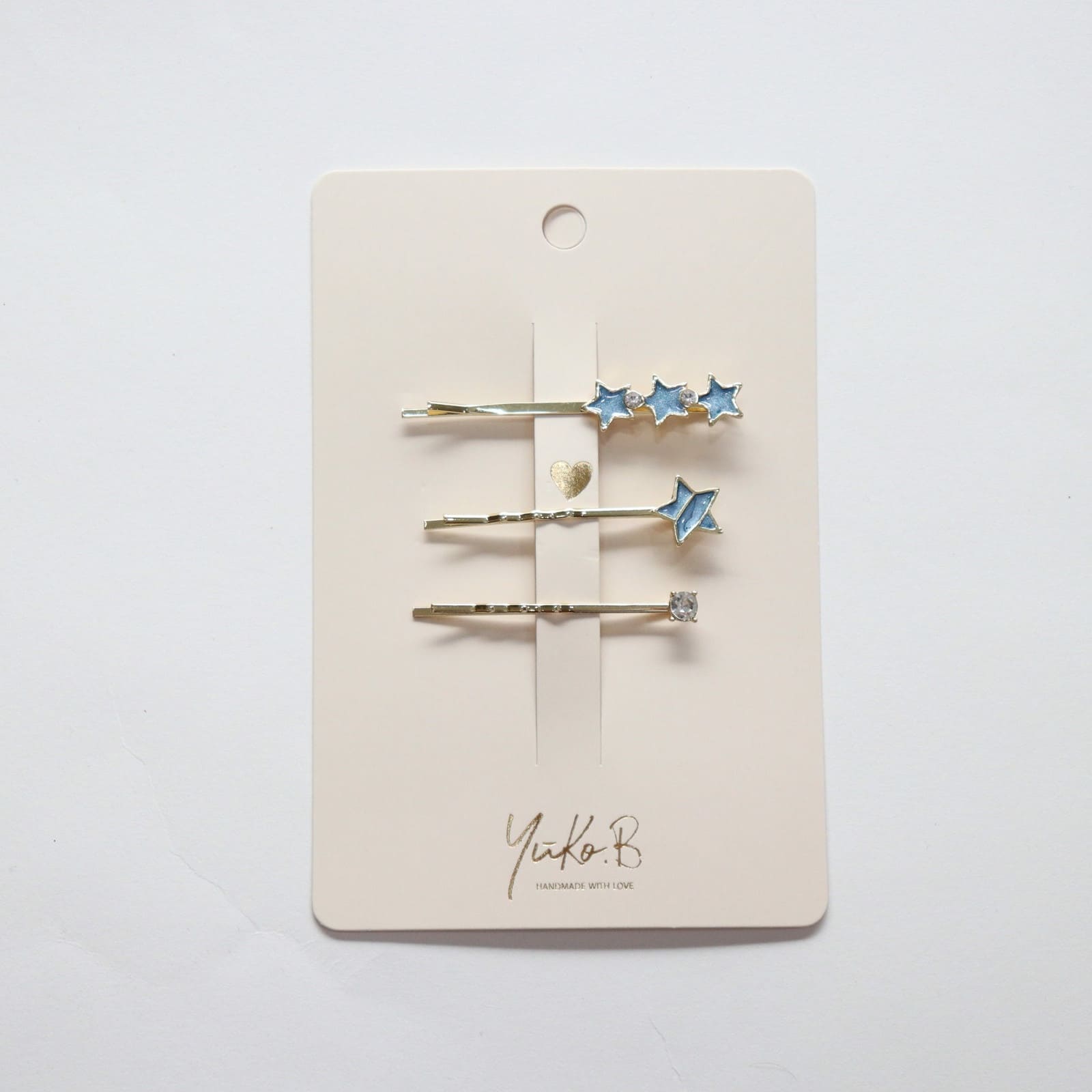 YUKO.B Bobby Pins 3er Pack Sterne blau