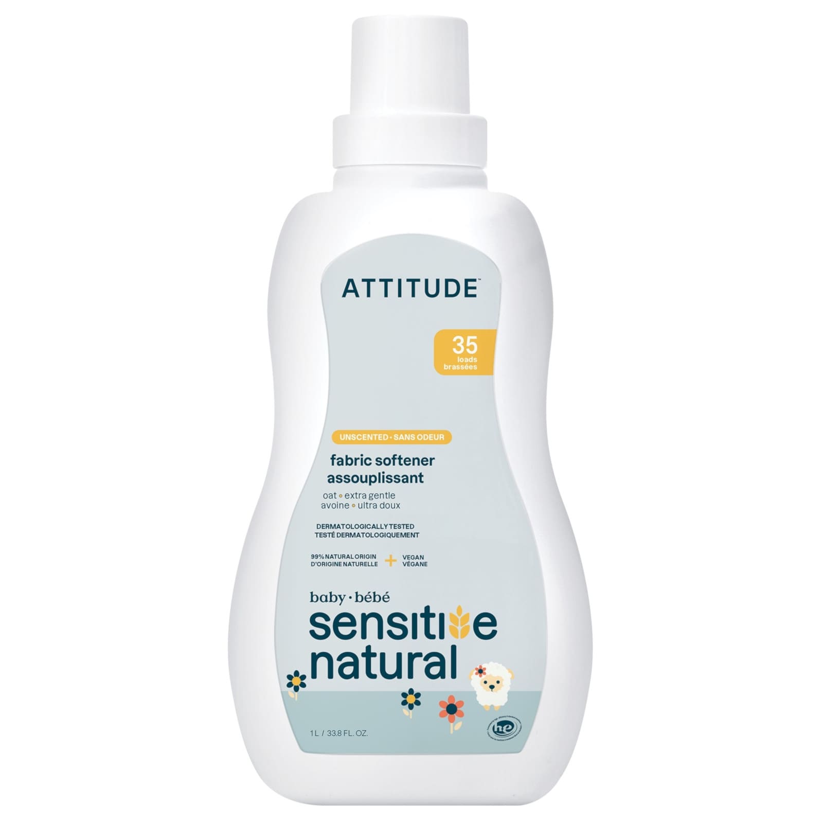 ATTITUDE sensitive natural Weichspüler unparfümiert 1L 35 Waschladungen