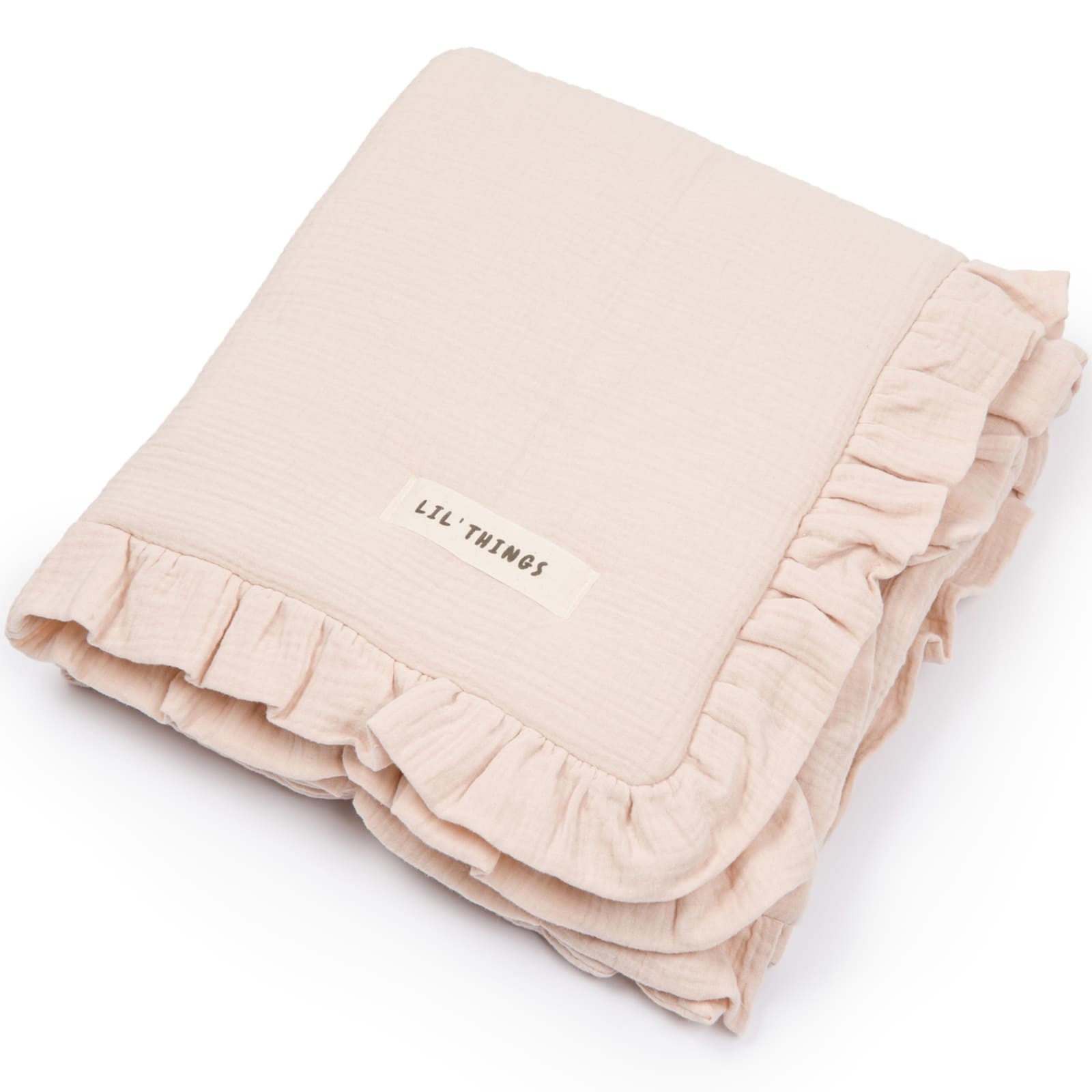 LIL'THINGS GOTS Literie à volant en mousseline nature