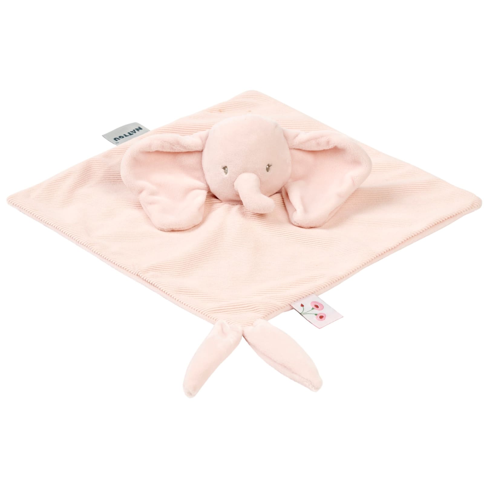 NATTOU FanFan Kuscheltuch Elefant Corduroy rosa