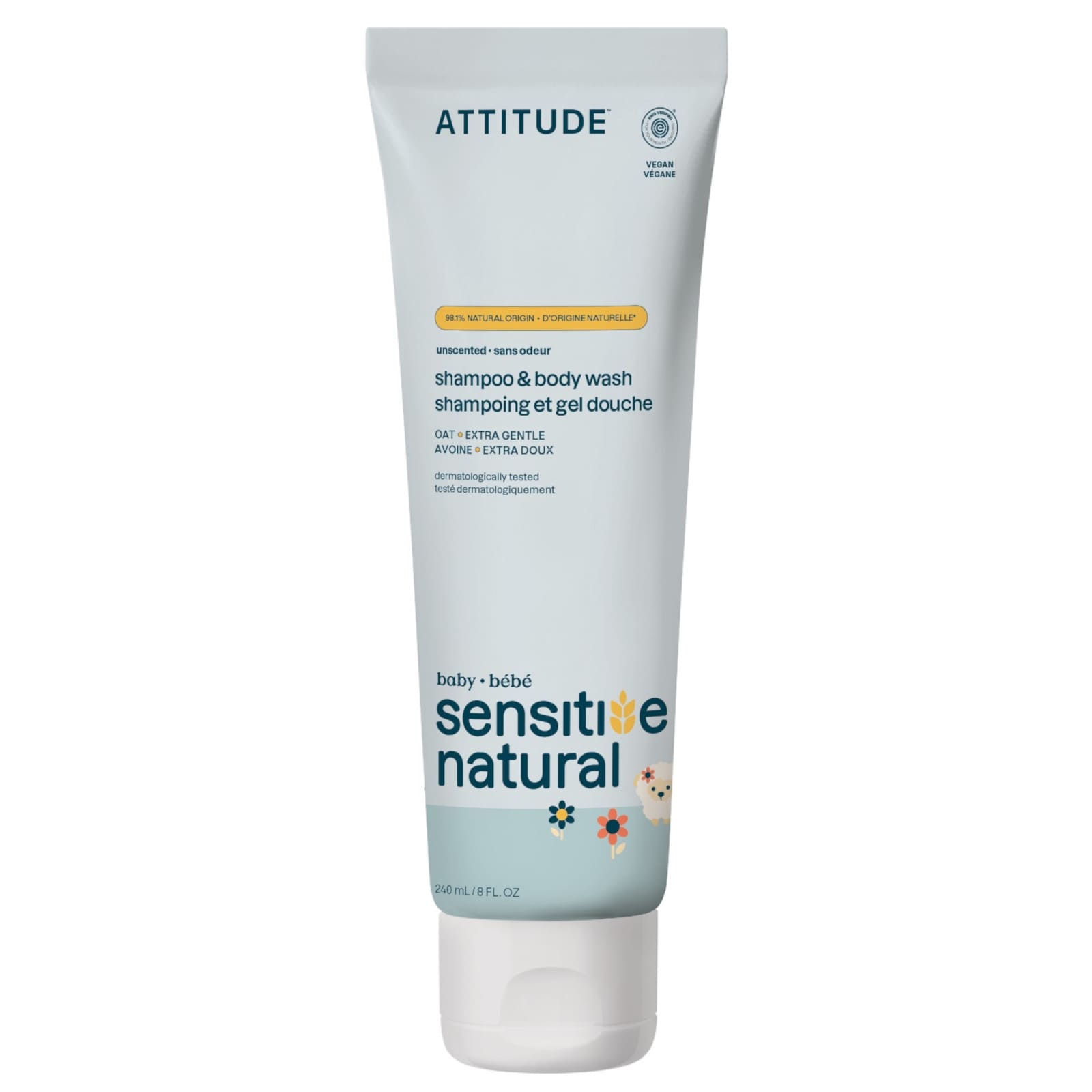 ATTITUDE sensitive natural baby 2in1 Shampoo & Duschgel unparfümiert 240ml