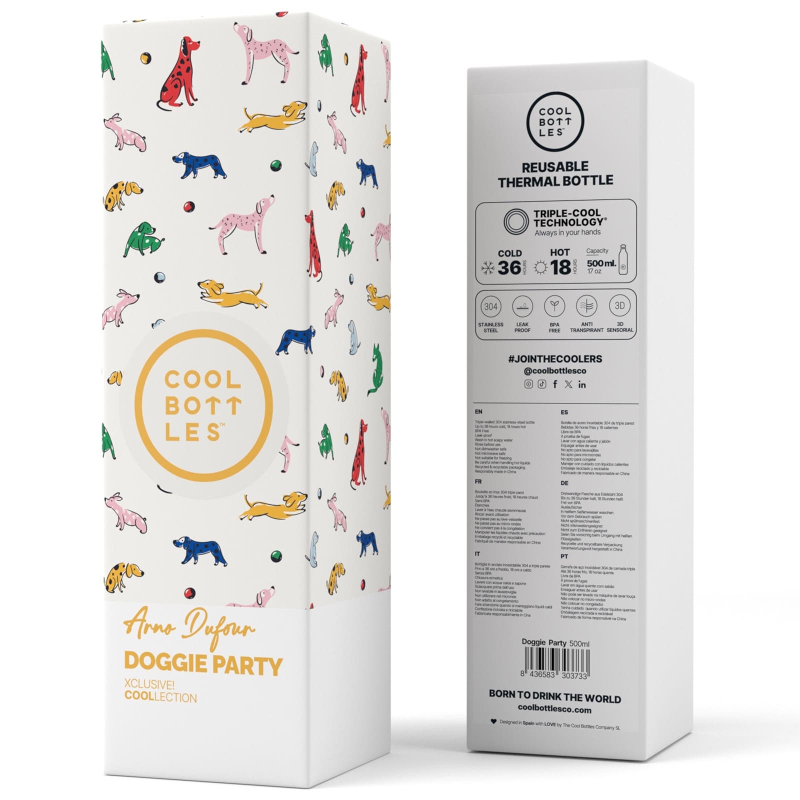 COOL BOTTLES Isolierflasche The Bottle Doggie Party 500ml