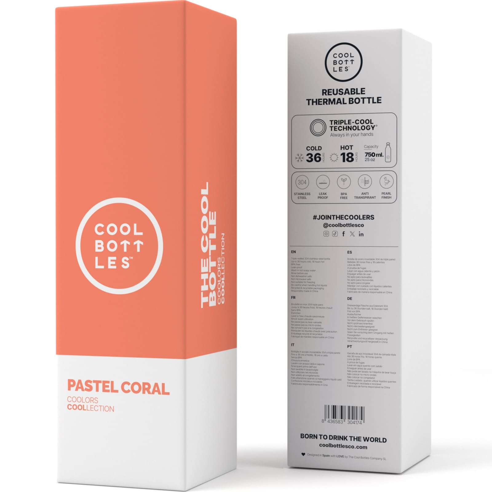 COOL BOTTLES Isolierflasche The Bottle Pastel Coral 750ml