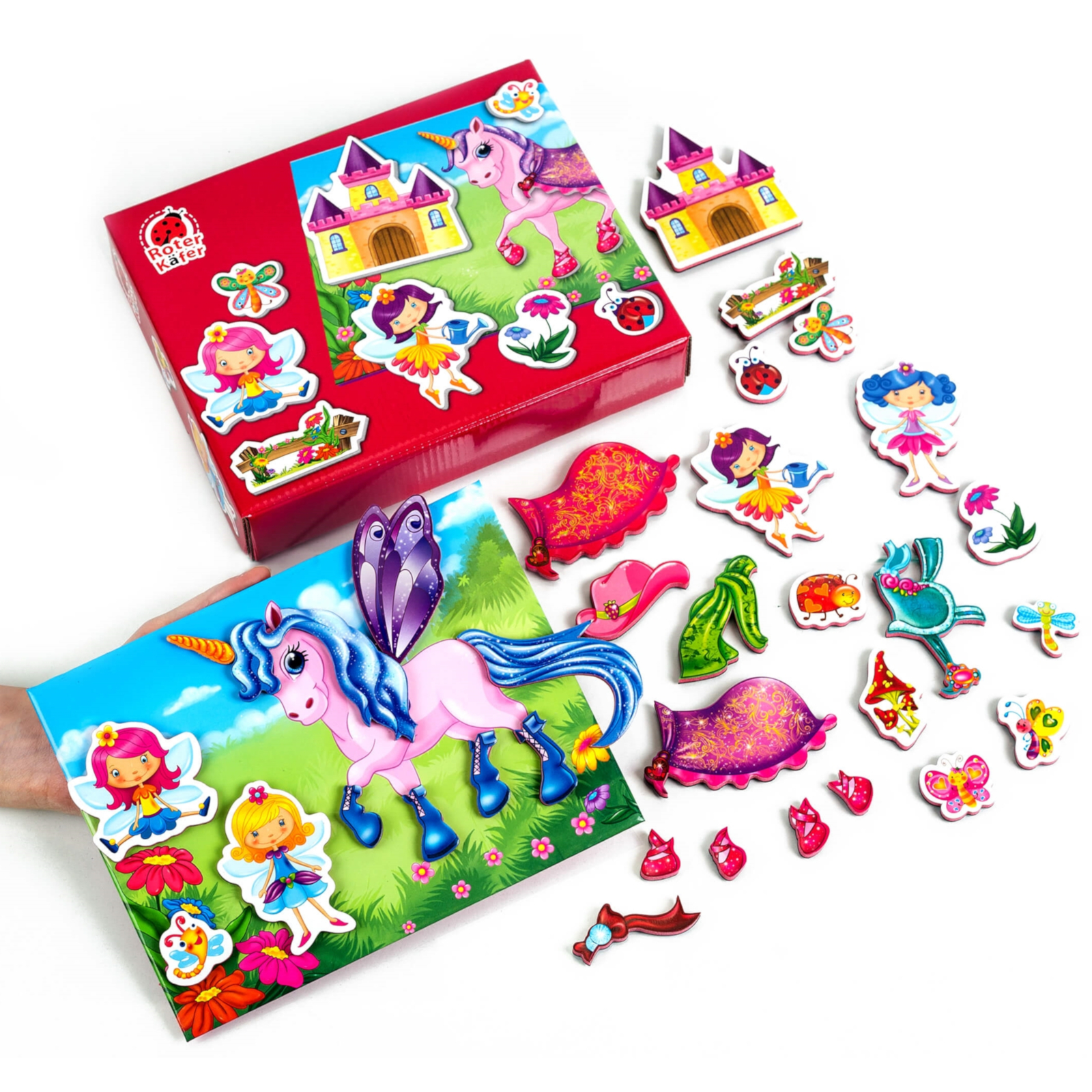 ROTER KÄFER Magnetspiel Feen und Einhorn