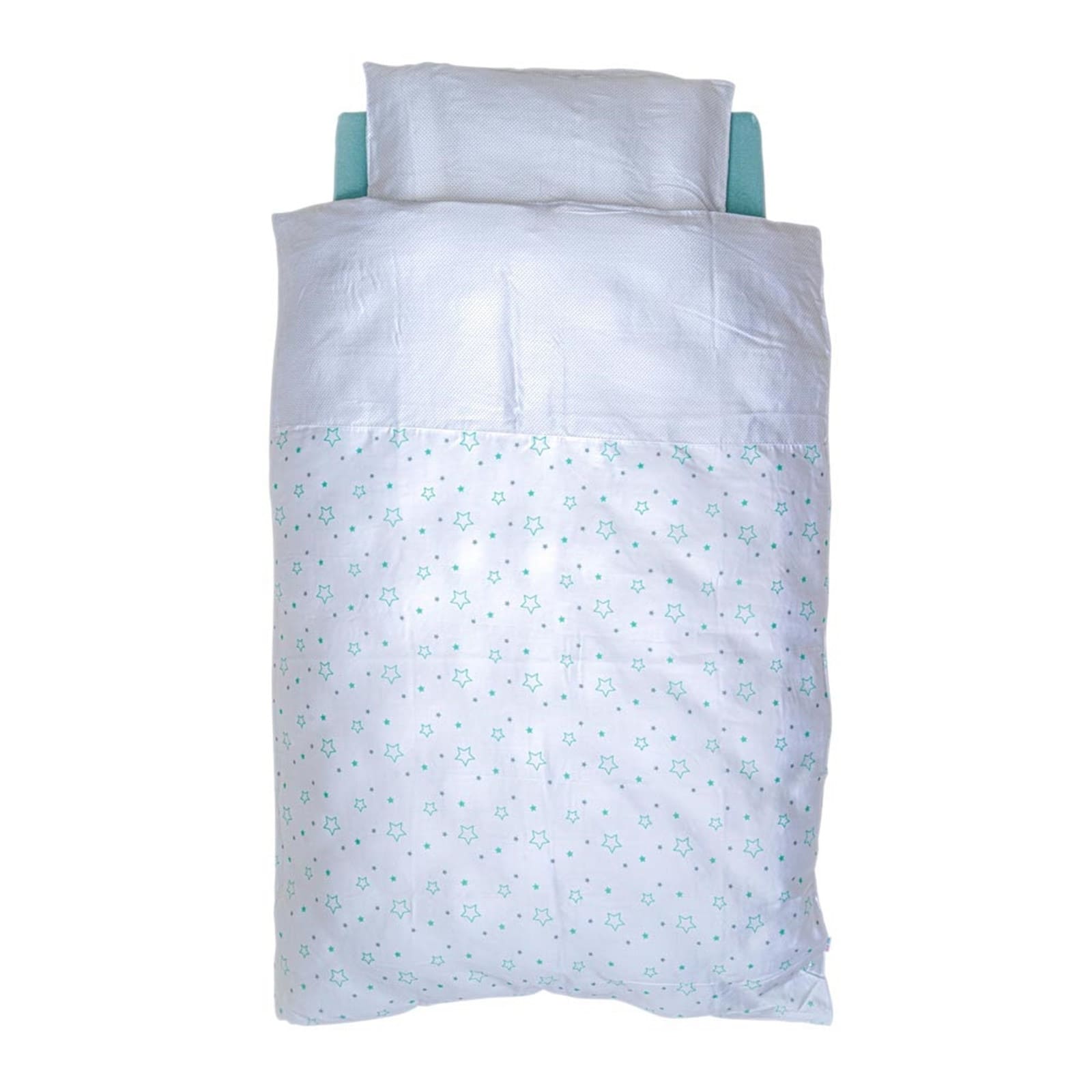 KULI-MULI Bettwäscheset Lyocell Sterne türkis 90 x 120 cm