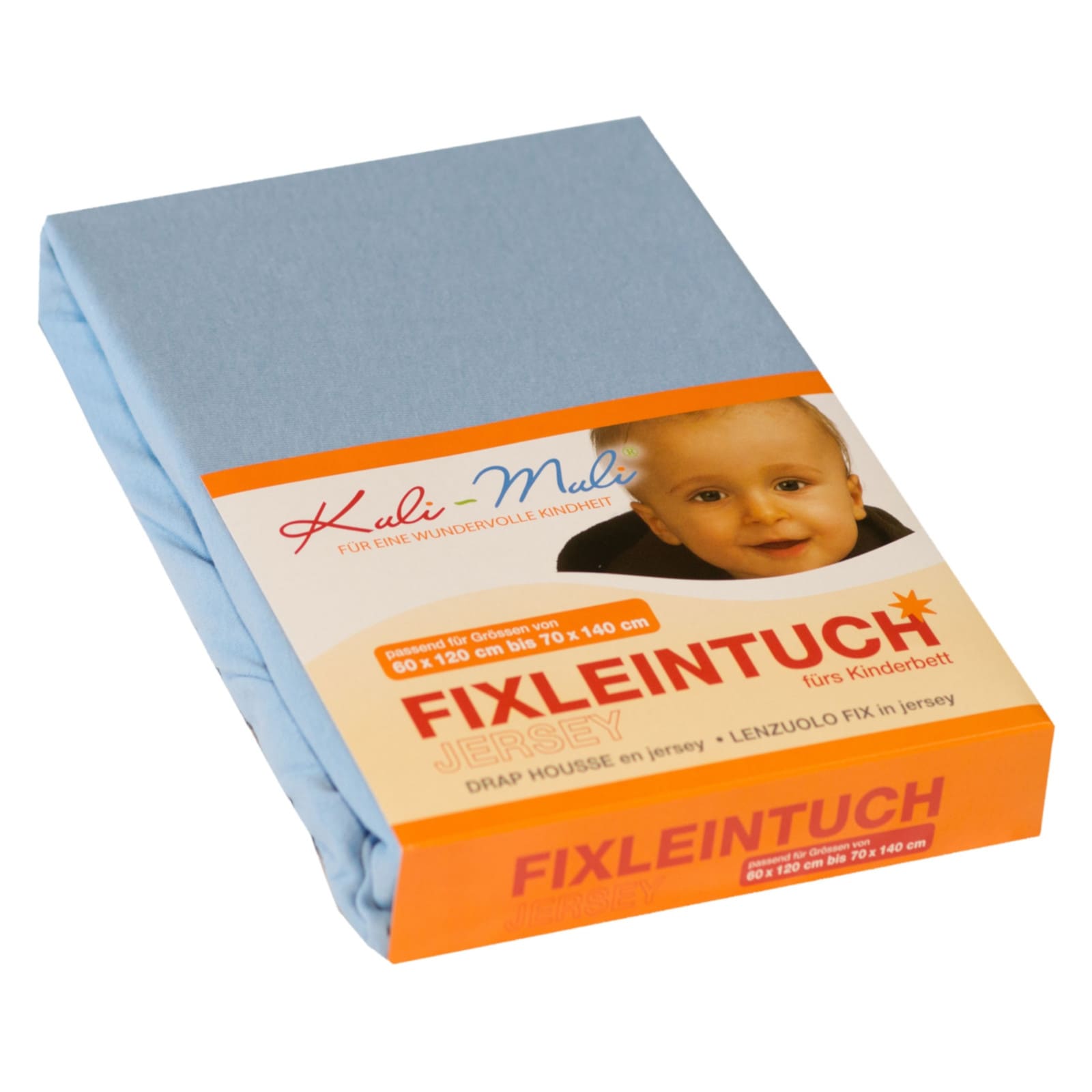 KULI-MULI Fixleintuch Jersey hellblau 45 x 90 cm