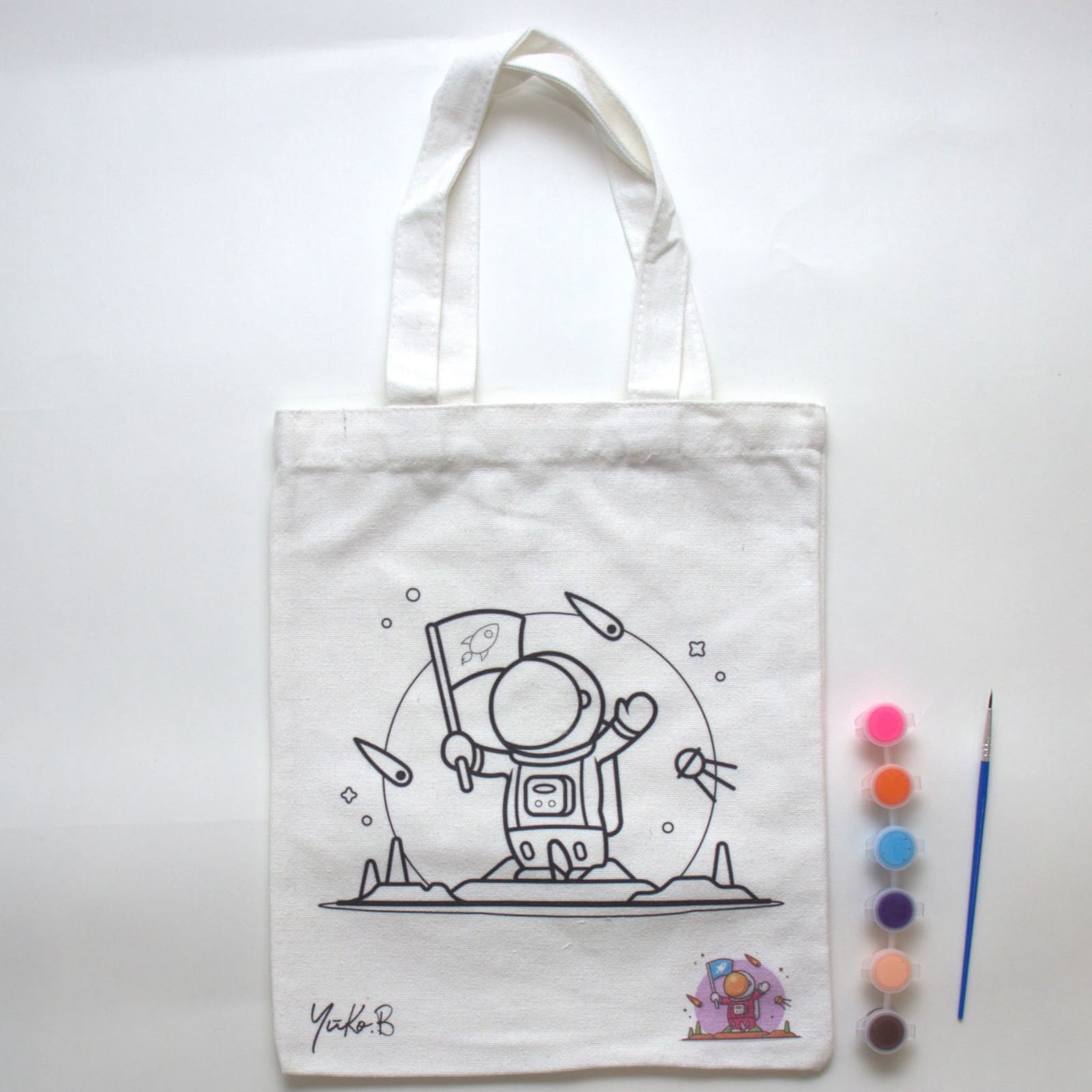 YUKO.B Tragetasche zum Ausmalen Astronaut