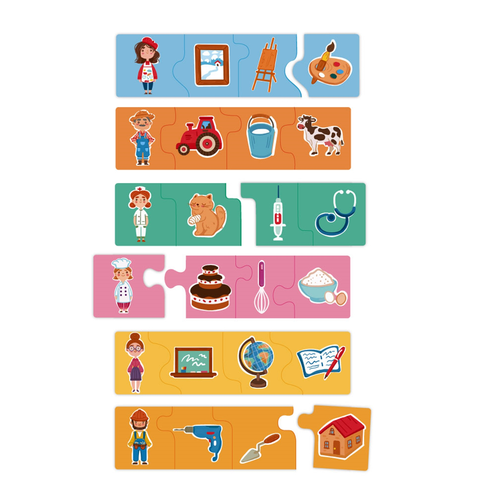 DODO Puzzle Berufe 6er Pack, 24M+