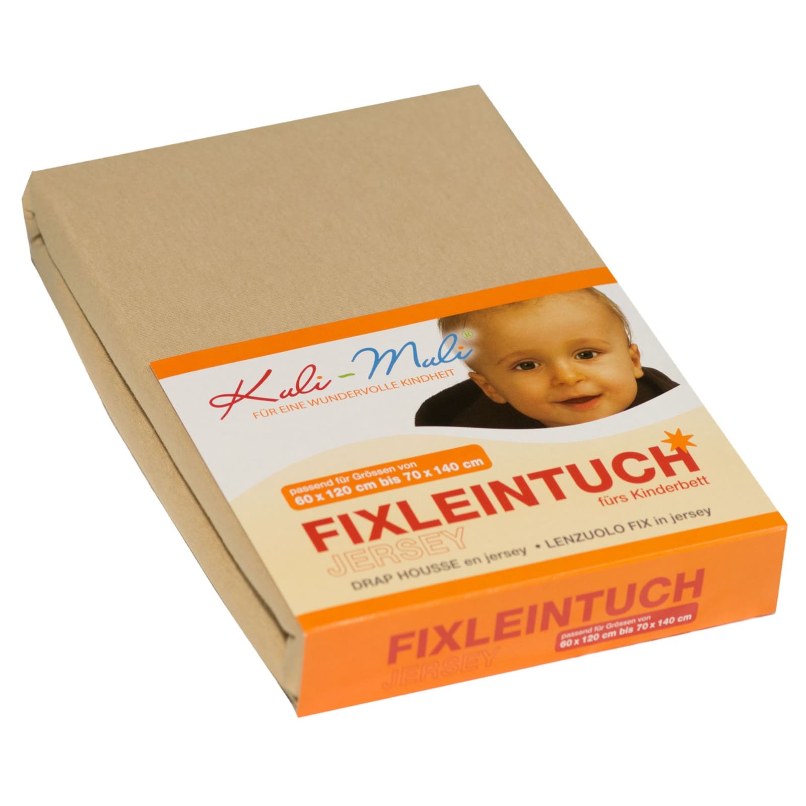 KULI-MULI Drap-housse coton jersey sable 70 x 140 cm