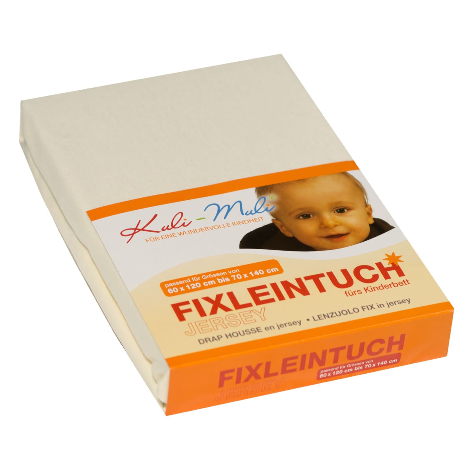 KULI-MULI Fixleintuch Jersey ecru 35 x 80 cm