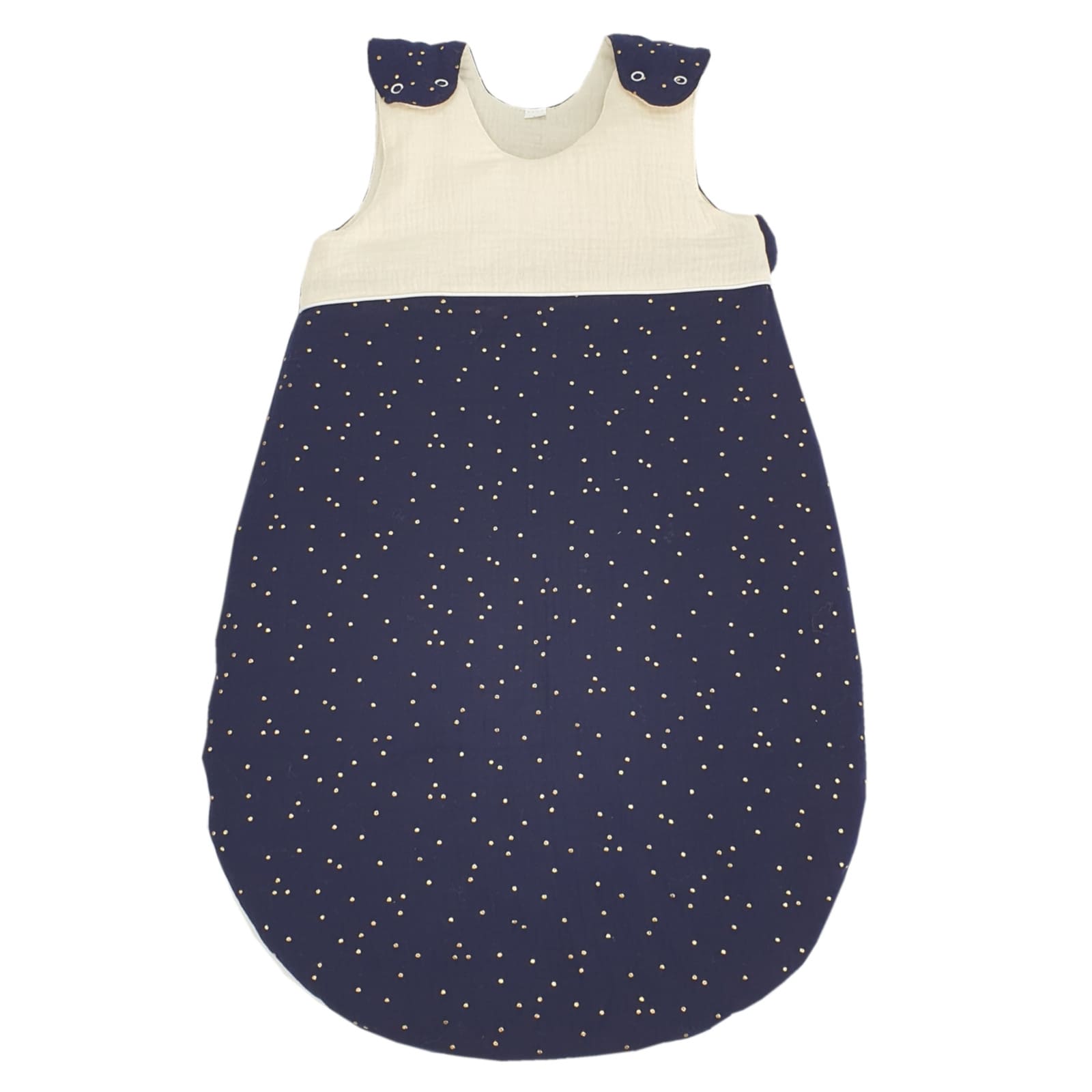 KULI-MULI Ganzjahresschlafsack Baumwolle 70 cm ecru-blau