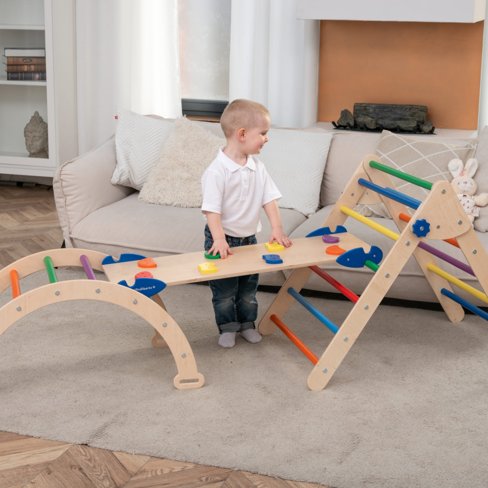 WOODANDHEARTS Ensemble d’escalade moyen Rainbow