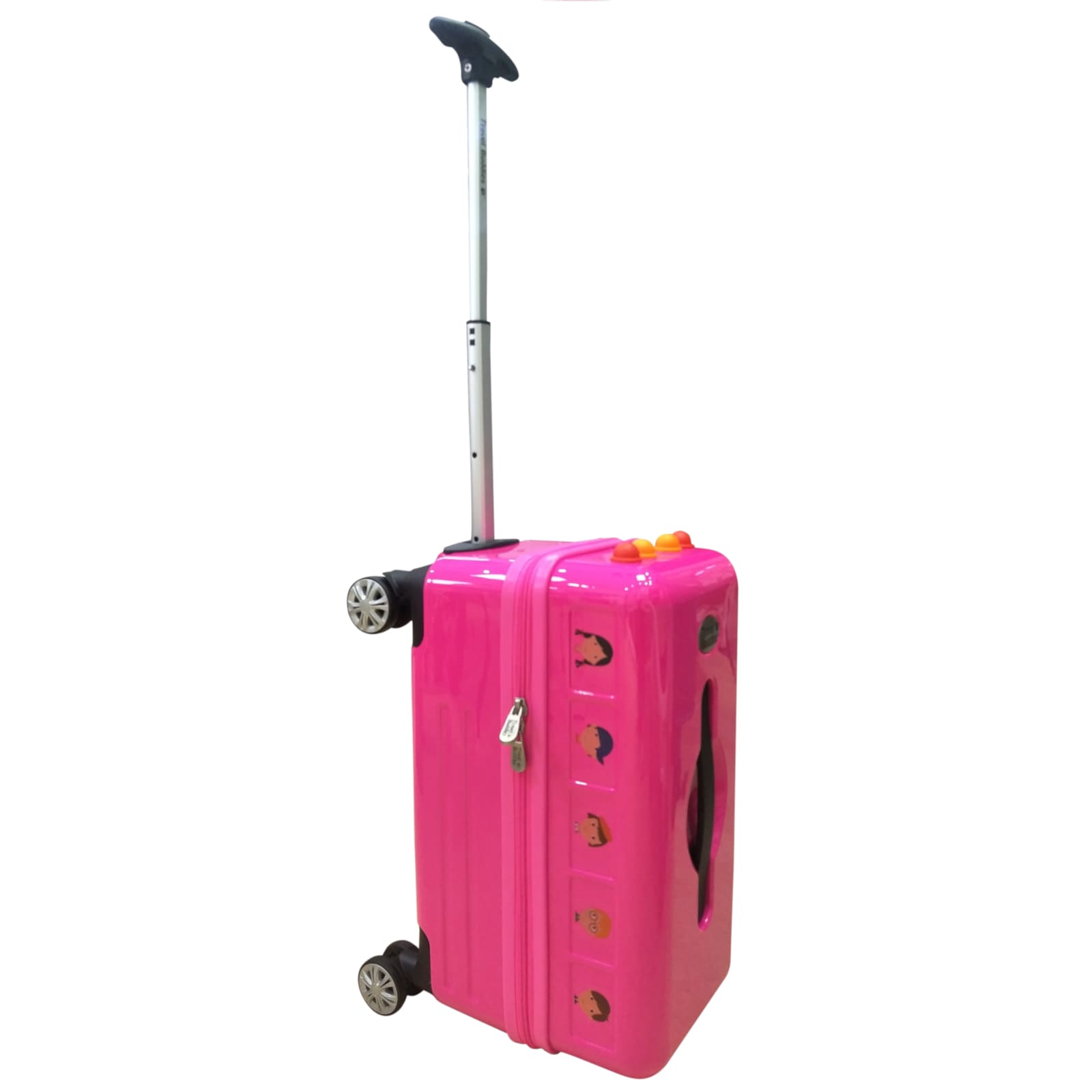 TRAVEL BUDDIES Rollkoffer Schulbus pink