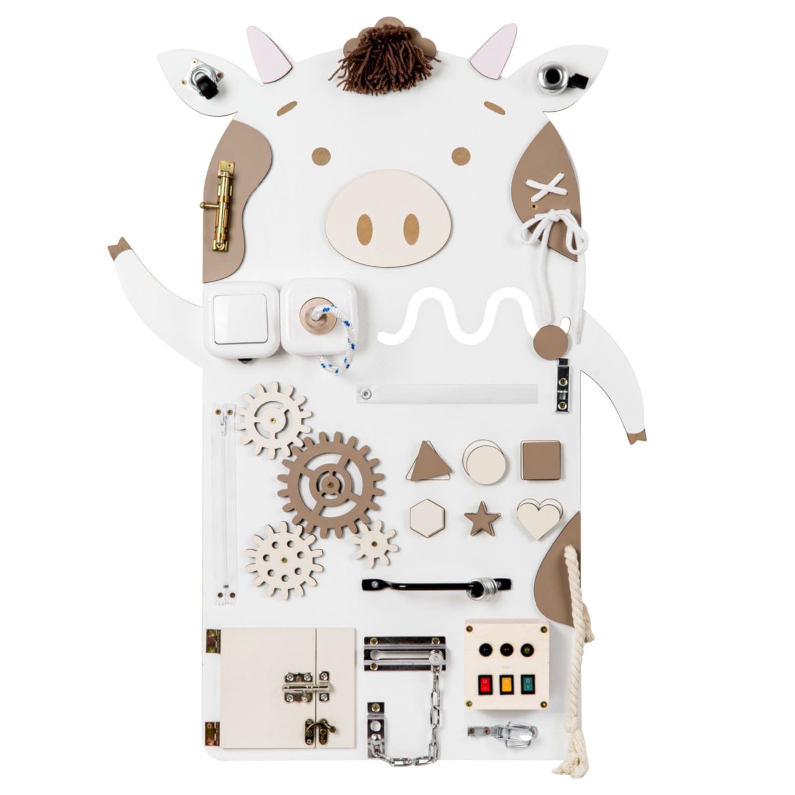 WOOBIBOO Busy Board Aktivitätenspielbrett Kuh