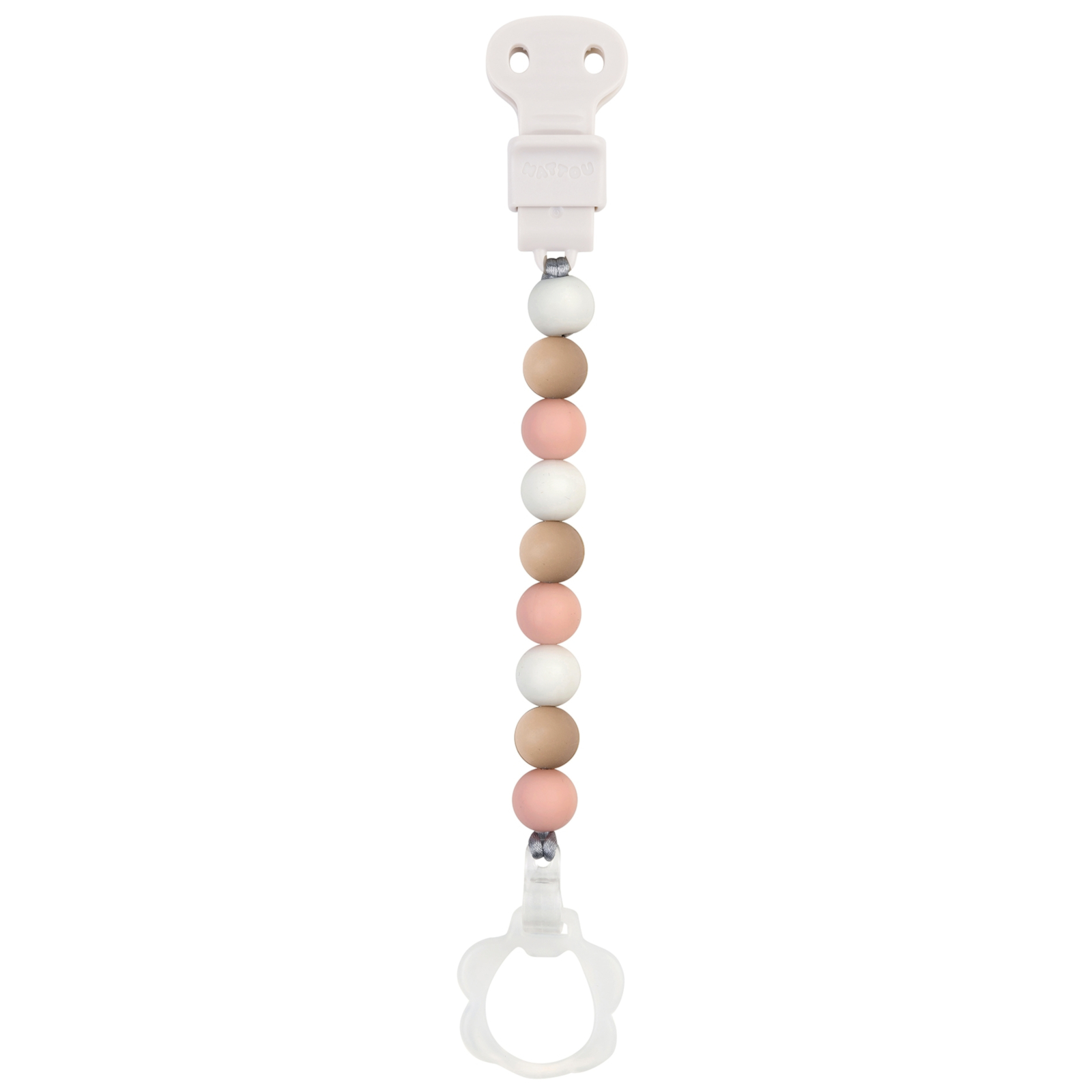 NATTOU SILIKON Nuggikette rosa-weiss-beige