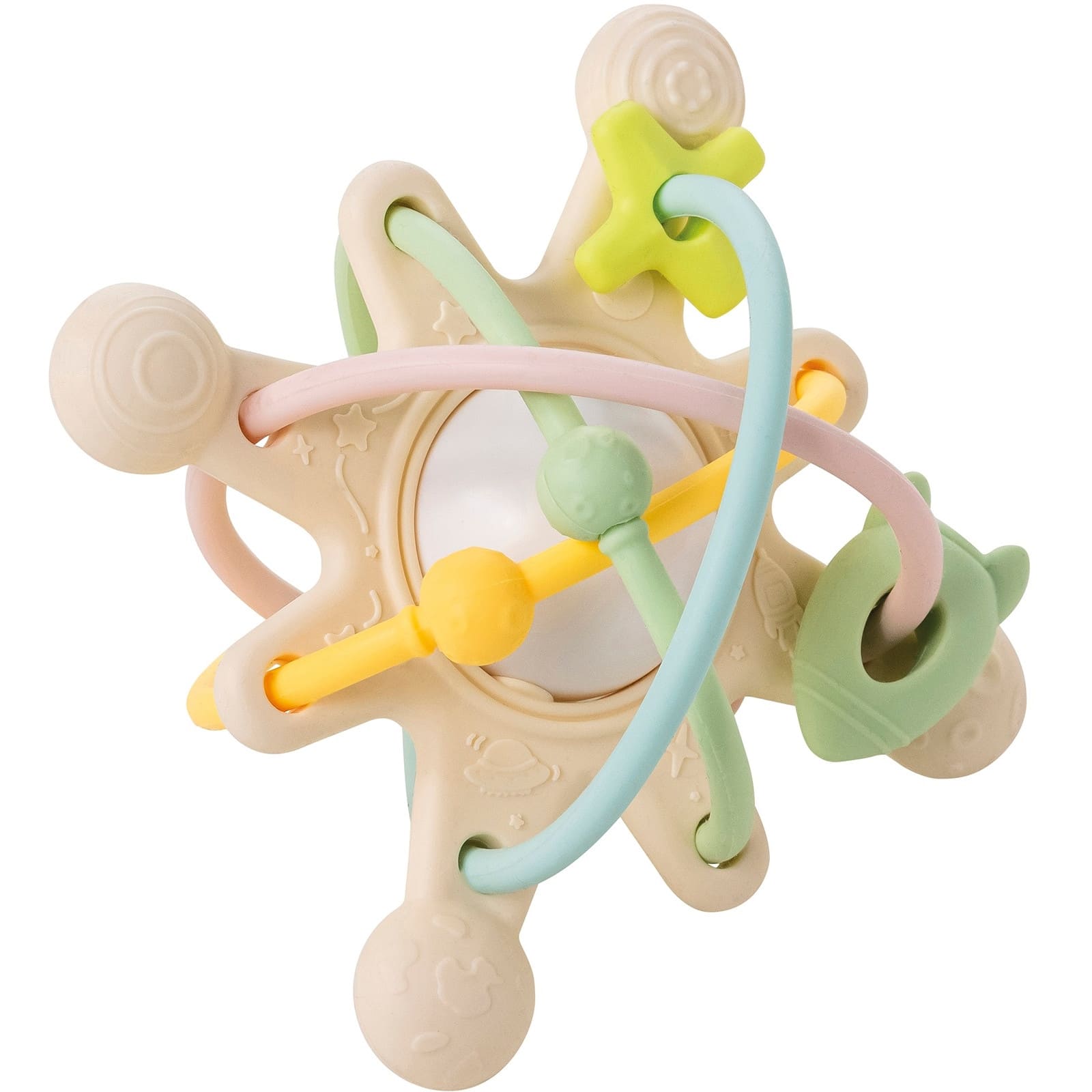 NATTOU SILIKON Beissring mit Rassel Galaxy Pastel