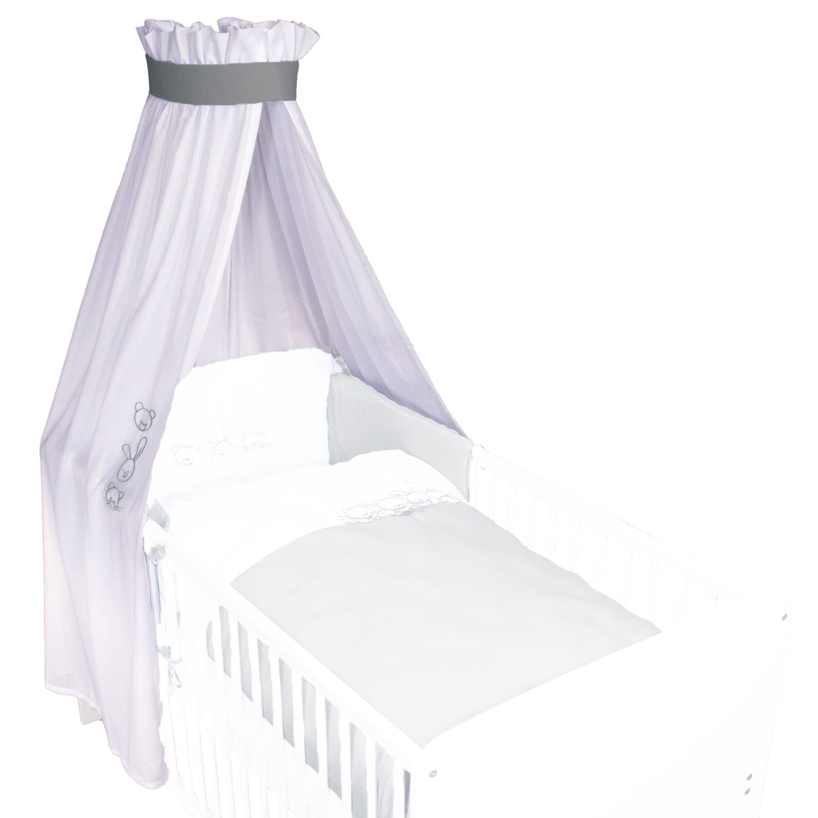 KULI-MULI Ciel de lit Voile Lyocell Petits Animaux gris foncé