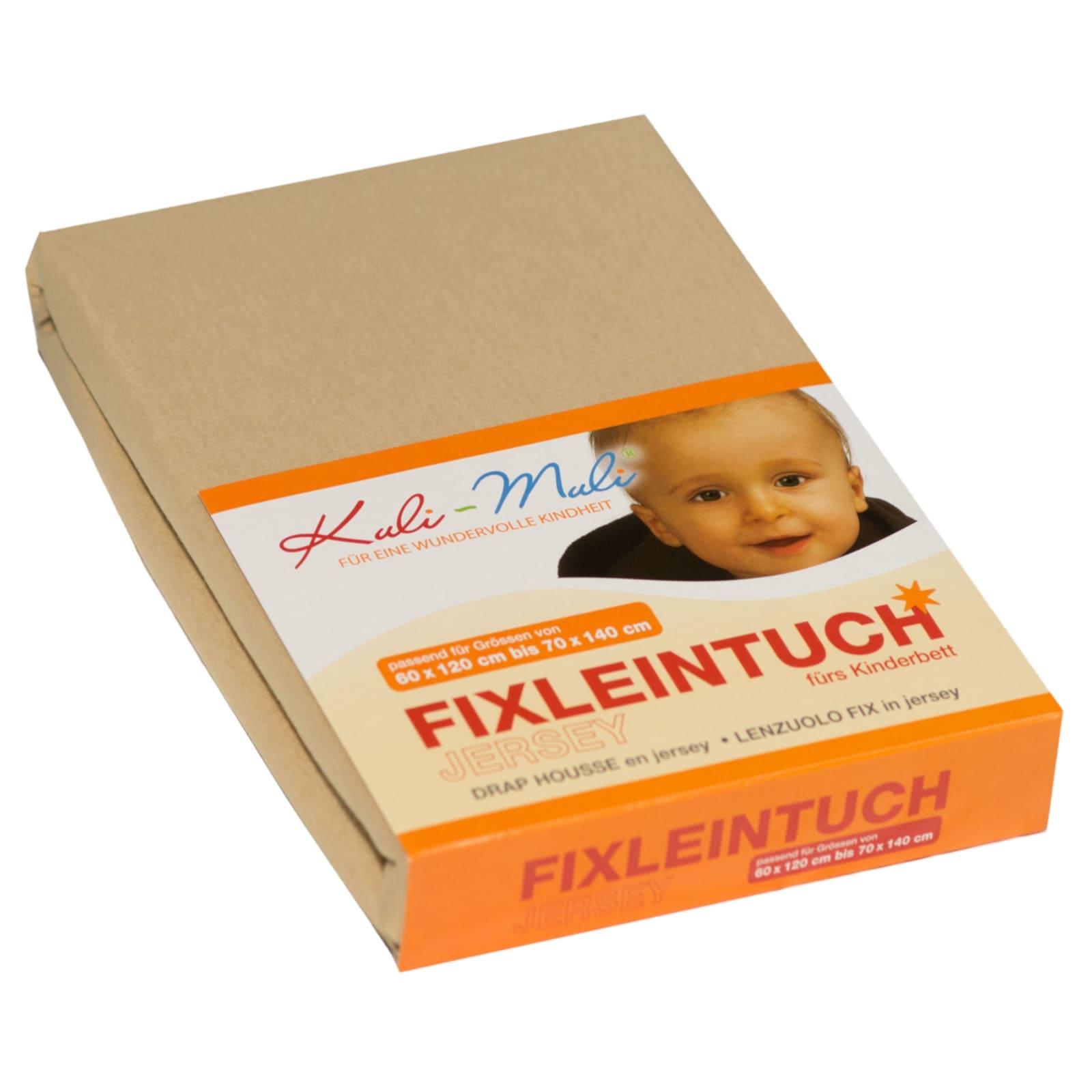 KULI-MULI Fixleintuch Jersey sand 45 x 90 cm