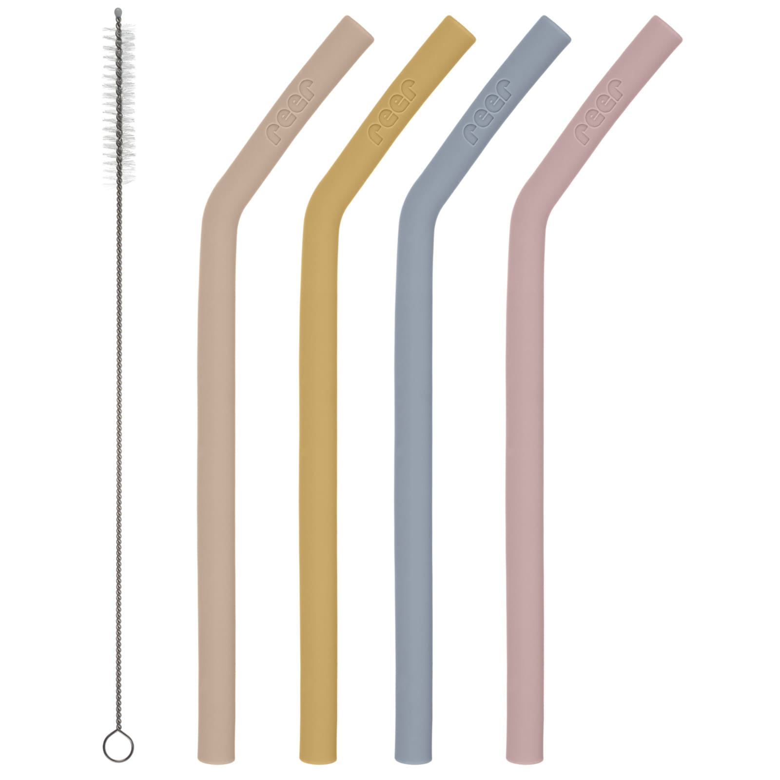 REER Pailles en silicone avec brosse de nettoyage 4 pcs.