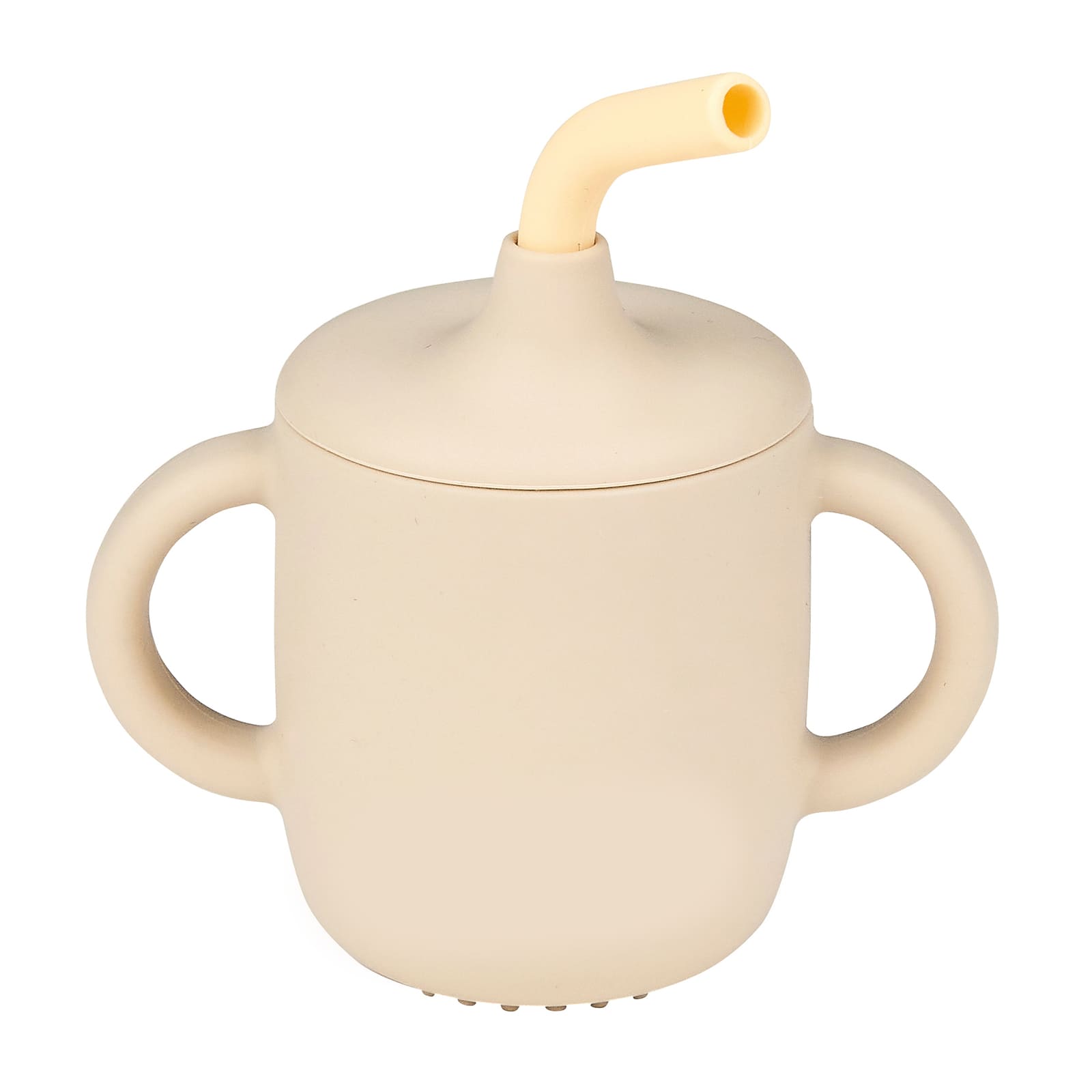 NATTOU SILICONE Gobelet pour enfants avec paille beige